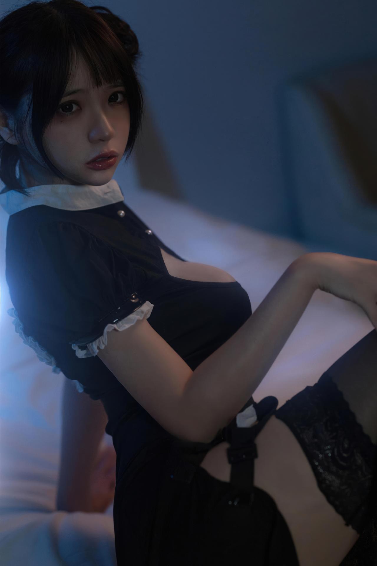 [写真] 疯猫ss - พยาบาลสีดำ: ภาพถ่ายในร่มธีมเครื่องแบบ 40P