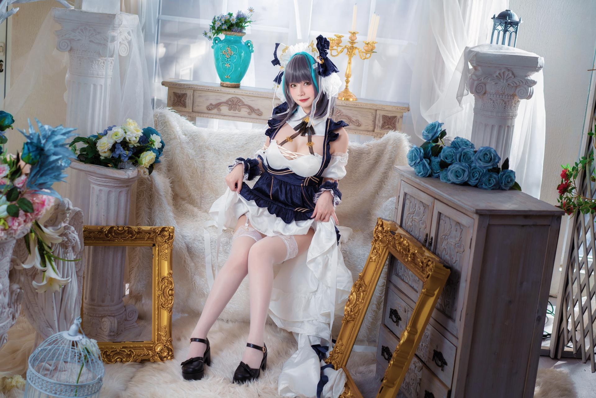 [cosplay] Mao Daren - Azur Lane Cheshire: Maid-Style Character Photoshoot 24P