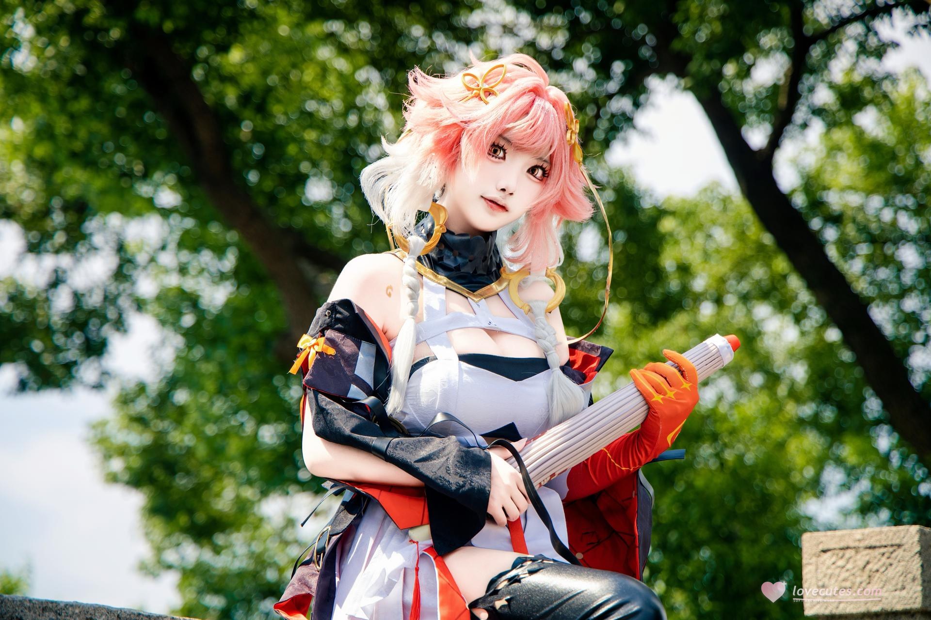 [cosplay] 香草奶喵 - 鸣潮 长离：原皮外景角色写真 25P