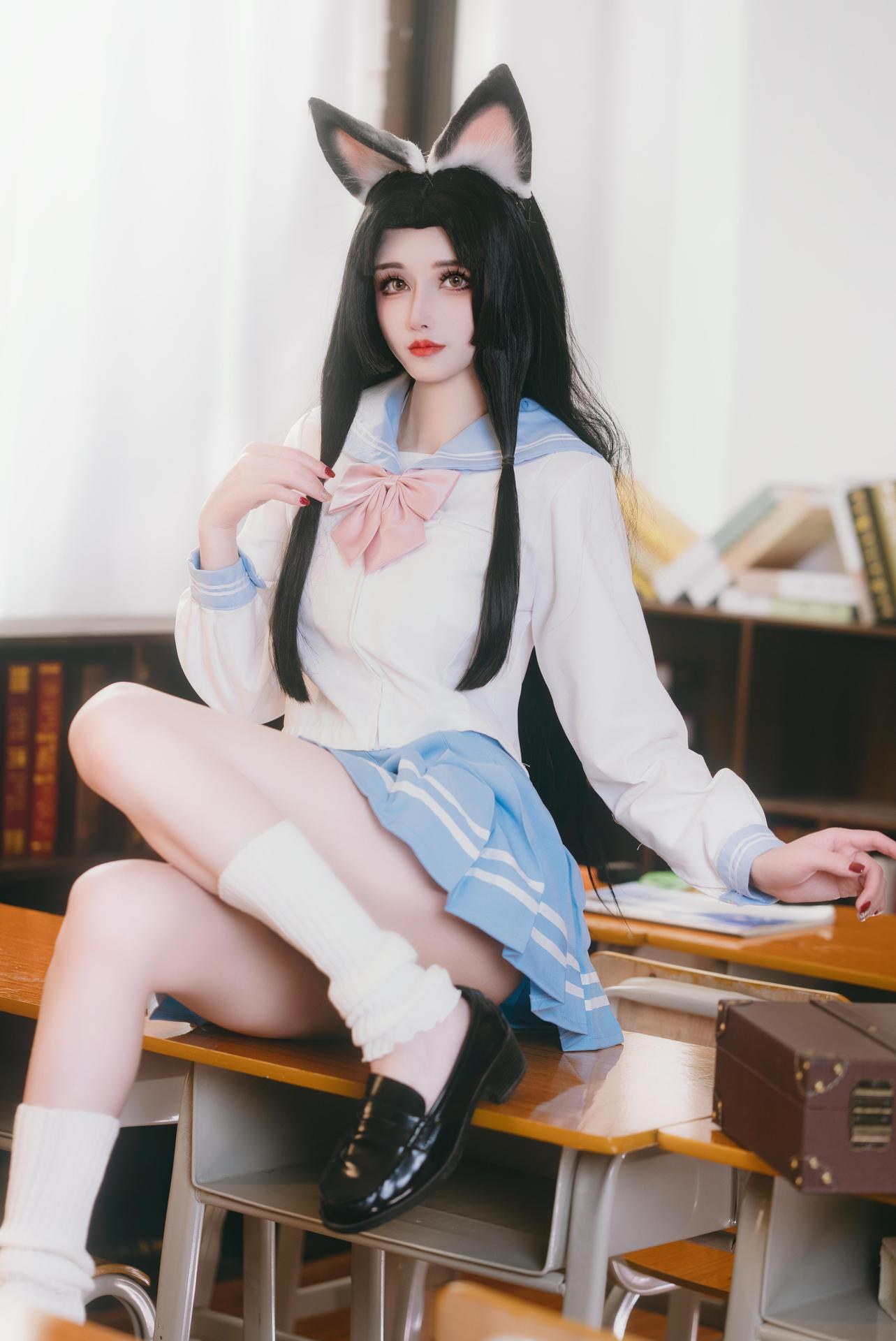 [cosplay] 鹿八岁 - 원신 후타오: 교실 테마 캐릭터 화보 66P1V