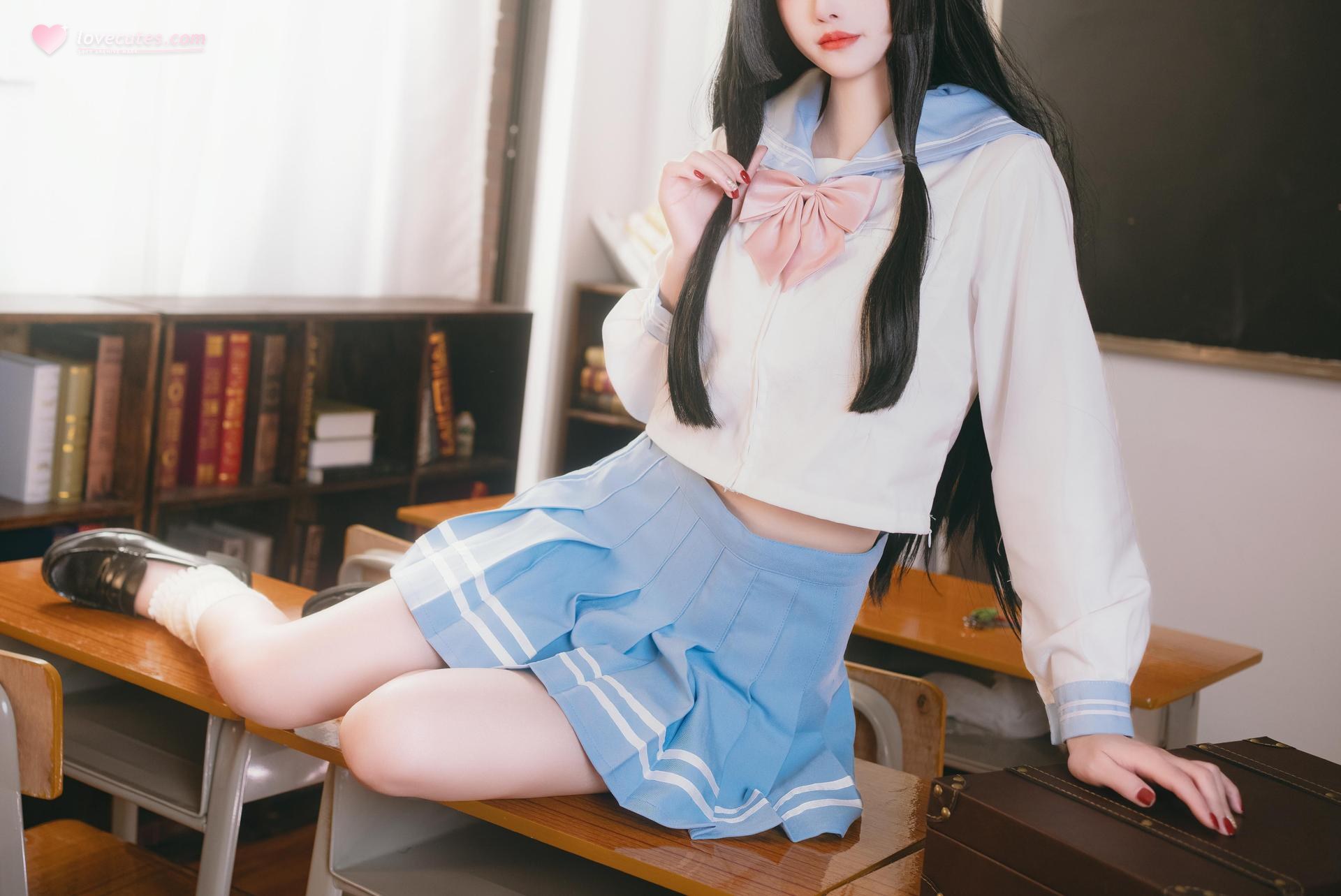 [cosplay] 鹿八岁 - 원신 후타오: 교실 테마 캐릭터 화보 66P1V