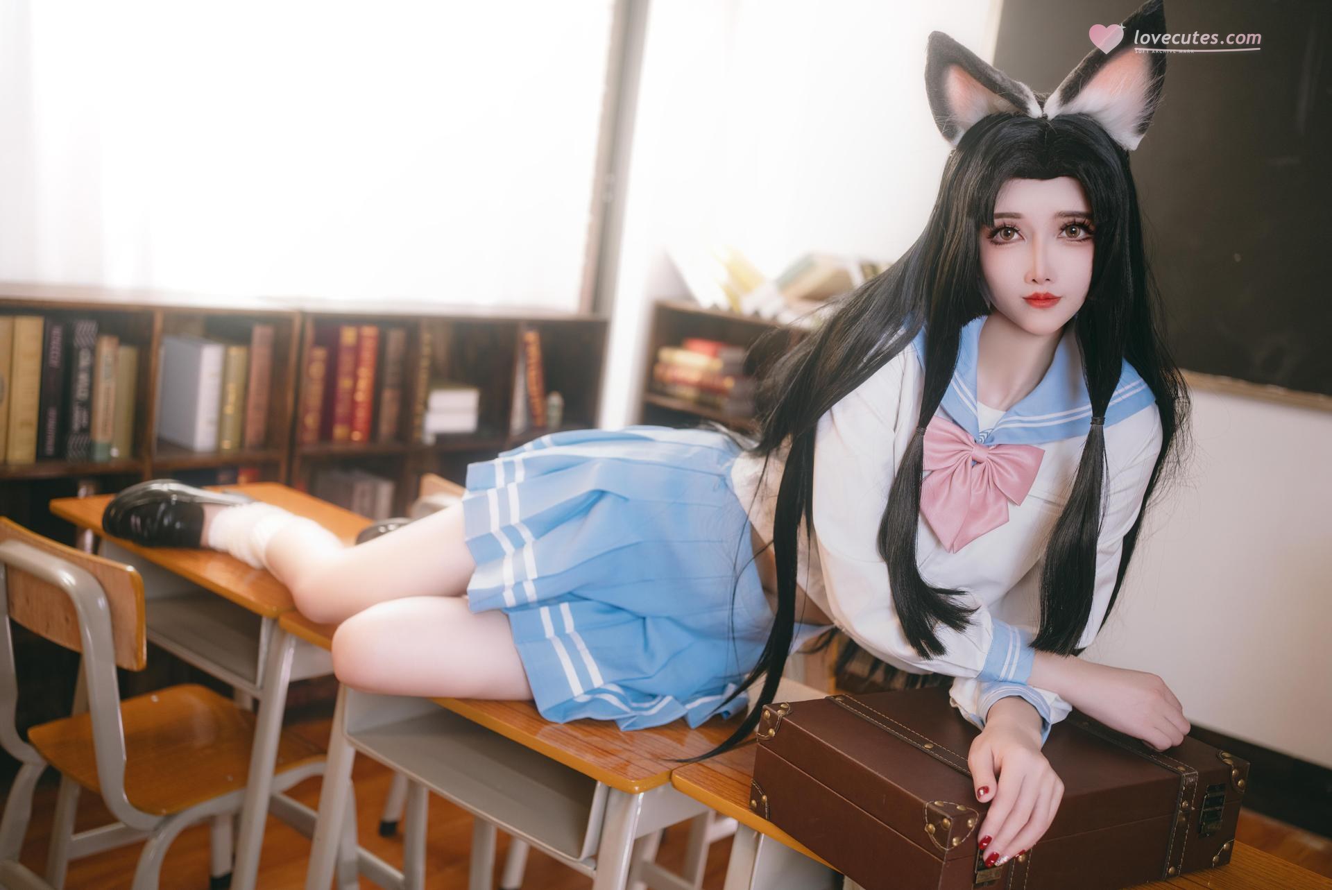 [cosplay] 鹿八岁 - 원신 후타오: 교실 테마 캐릭터 화보 66P1V
