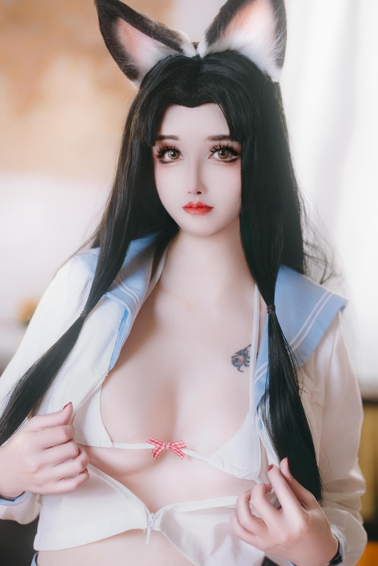 [cosplay] 鹿八岁 - 원신 후타오: 교실 테마 캐릭터 화보 66P1V