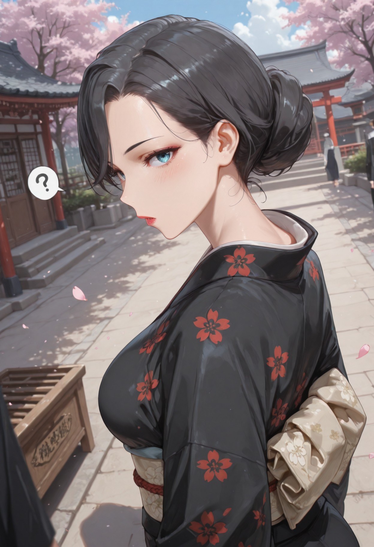 AI Generated Anime Girl - 我的青春恋爱物语果然有问题 雪之下母：黑丝蕾丝内衣紧身衣学生装湿身露穴 352P