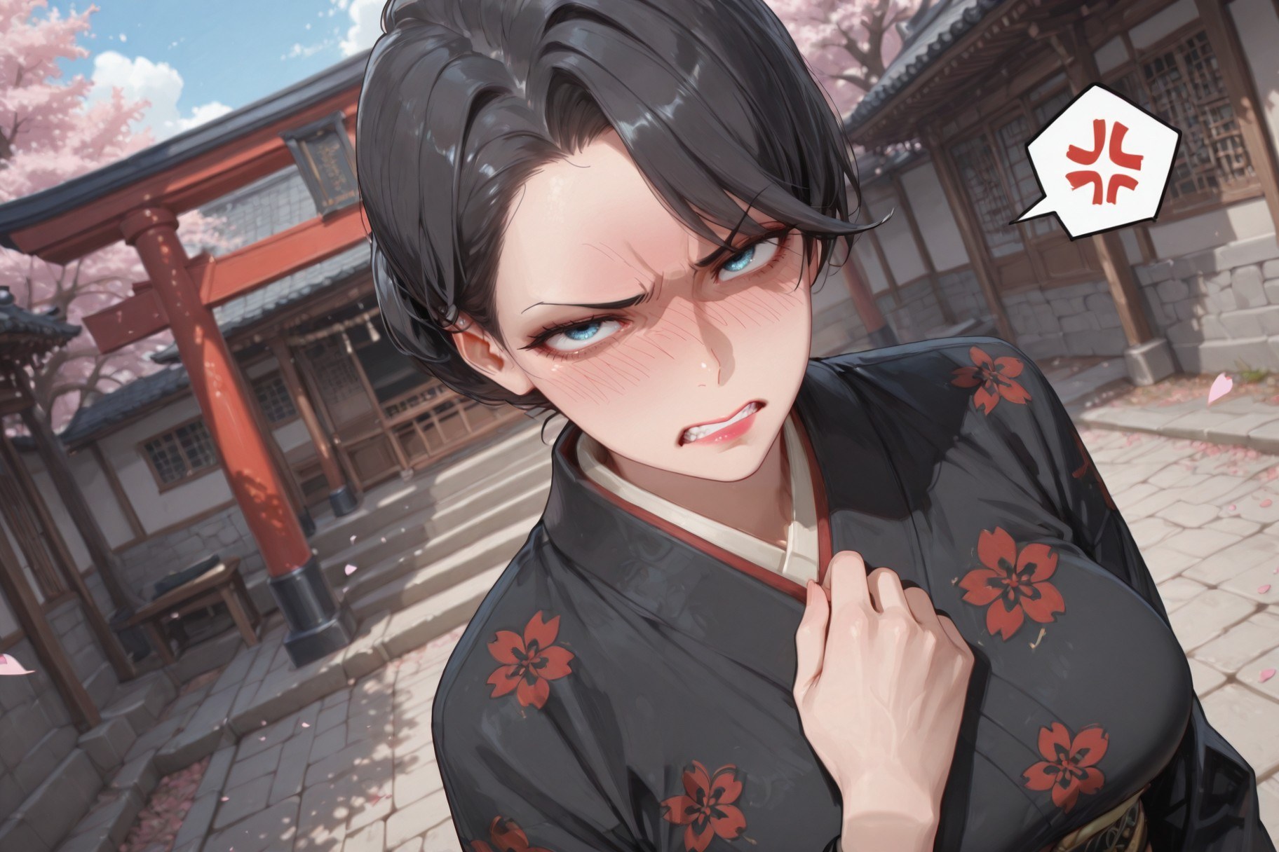 AI Generated Anime Girl - 내 청춘 러브코메디는 틀렸다 눈 아래 어머니: 검은 스타킹 레이스 란제리 타이츠 학생복 젖은 상태 노출 352P