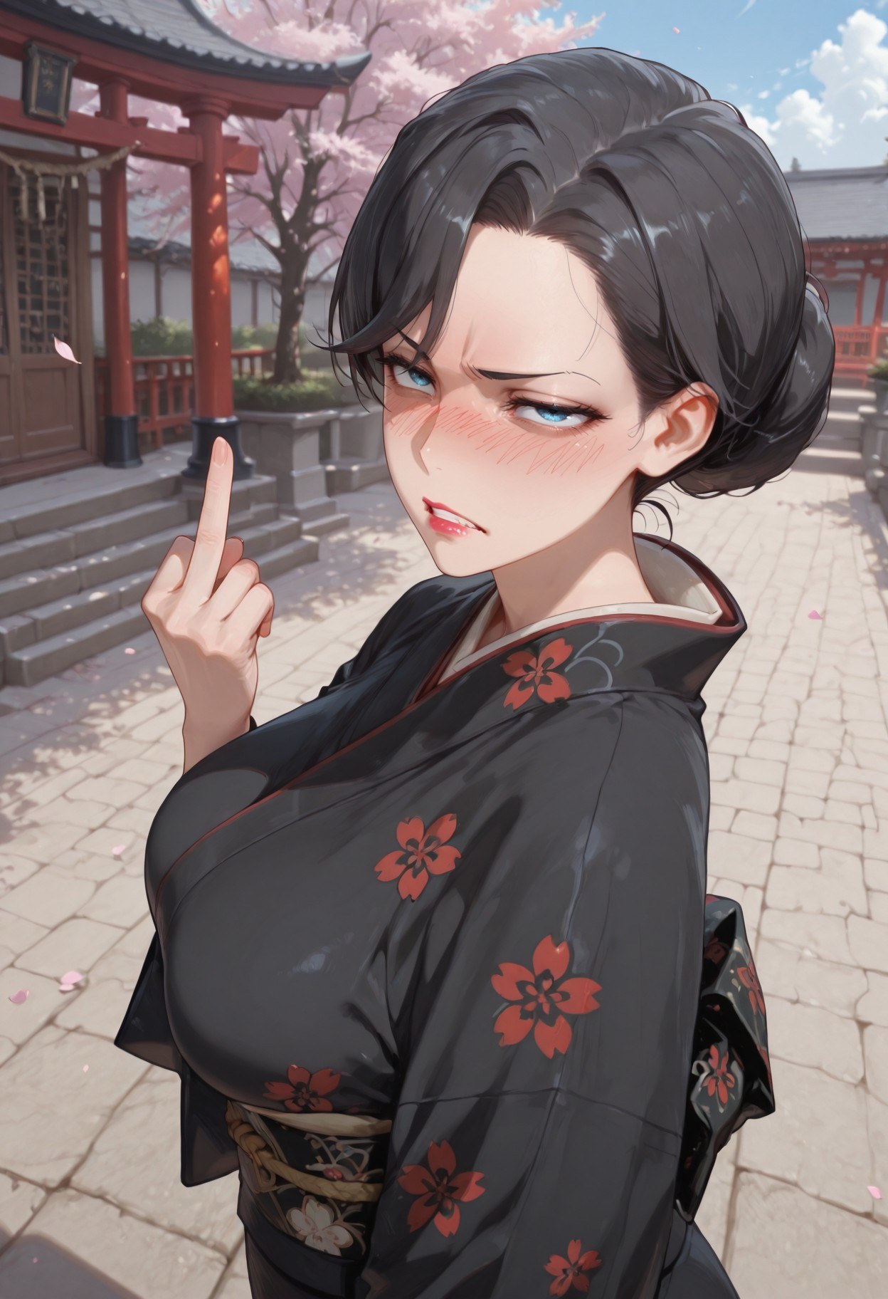 AI Generated Anime Girl - 내 청춘 러브코메디는 틀렸다 눈 아래 어머니: 검은 스타킹 레이스 란제리 타이츠 학생복 젖은 상태 노출 352P