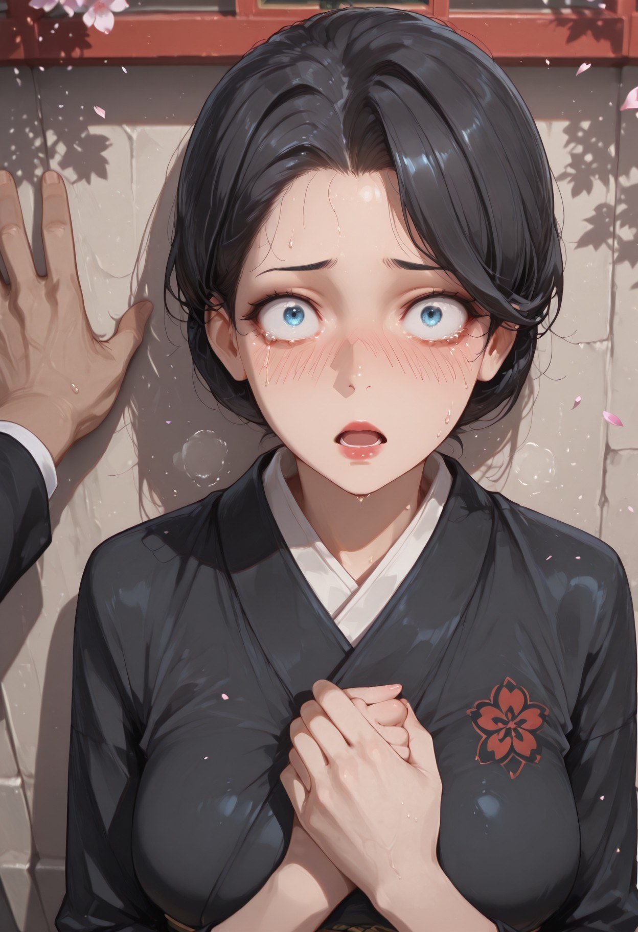 AI Generated Anime Girl - 我的青春恋爱物语果然有问题 雪之下母：黑丝蕾丝内衣紧身衣学生装湿身露穴 352P
