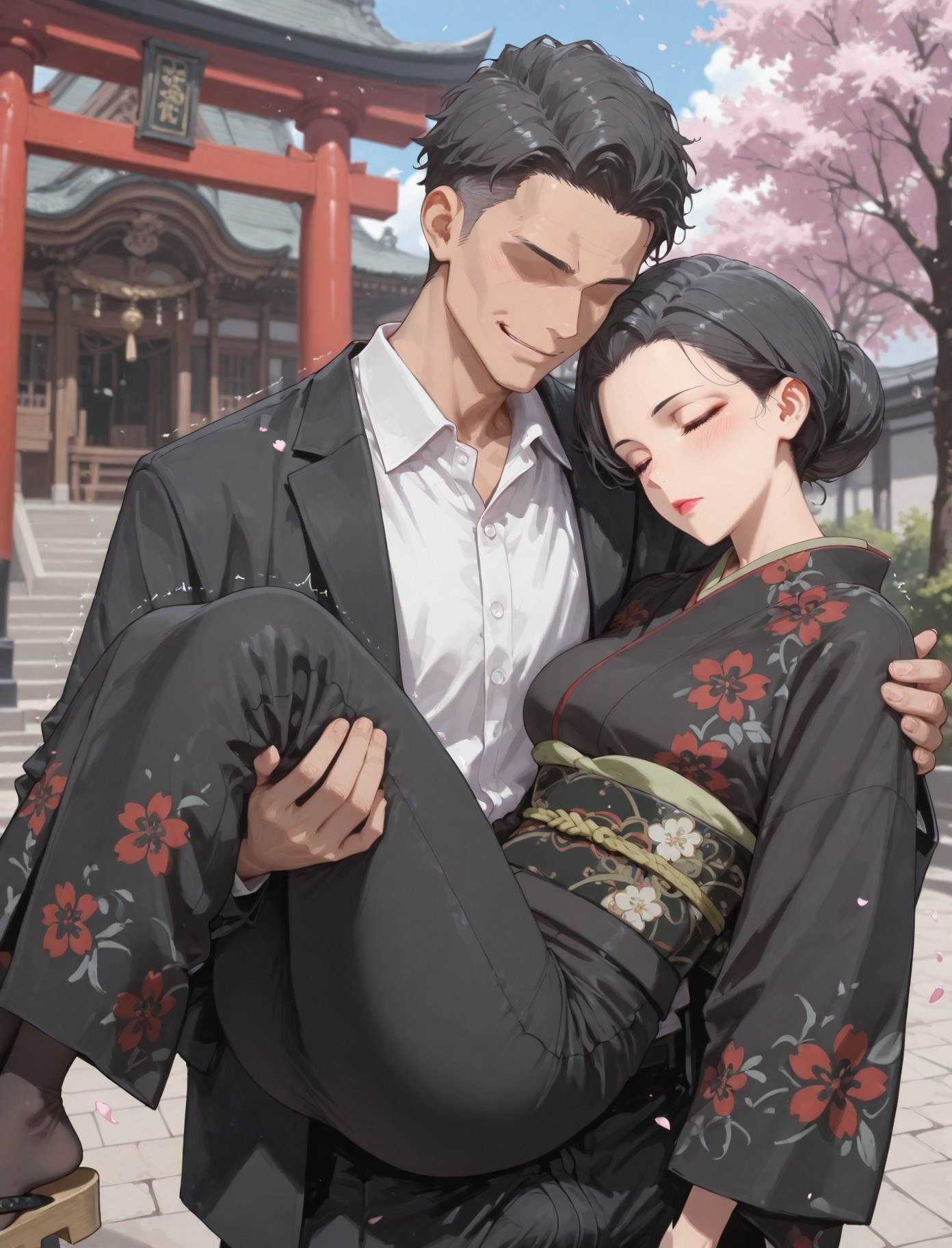 AI Generated Anime Girl - 我的青春恋爱物语果然有问题 雪之下母：黑丝蕾丝内衣紧身衣学生装湿身露穴 352P