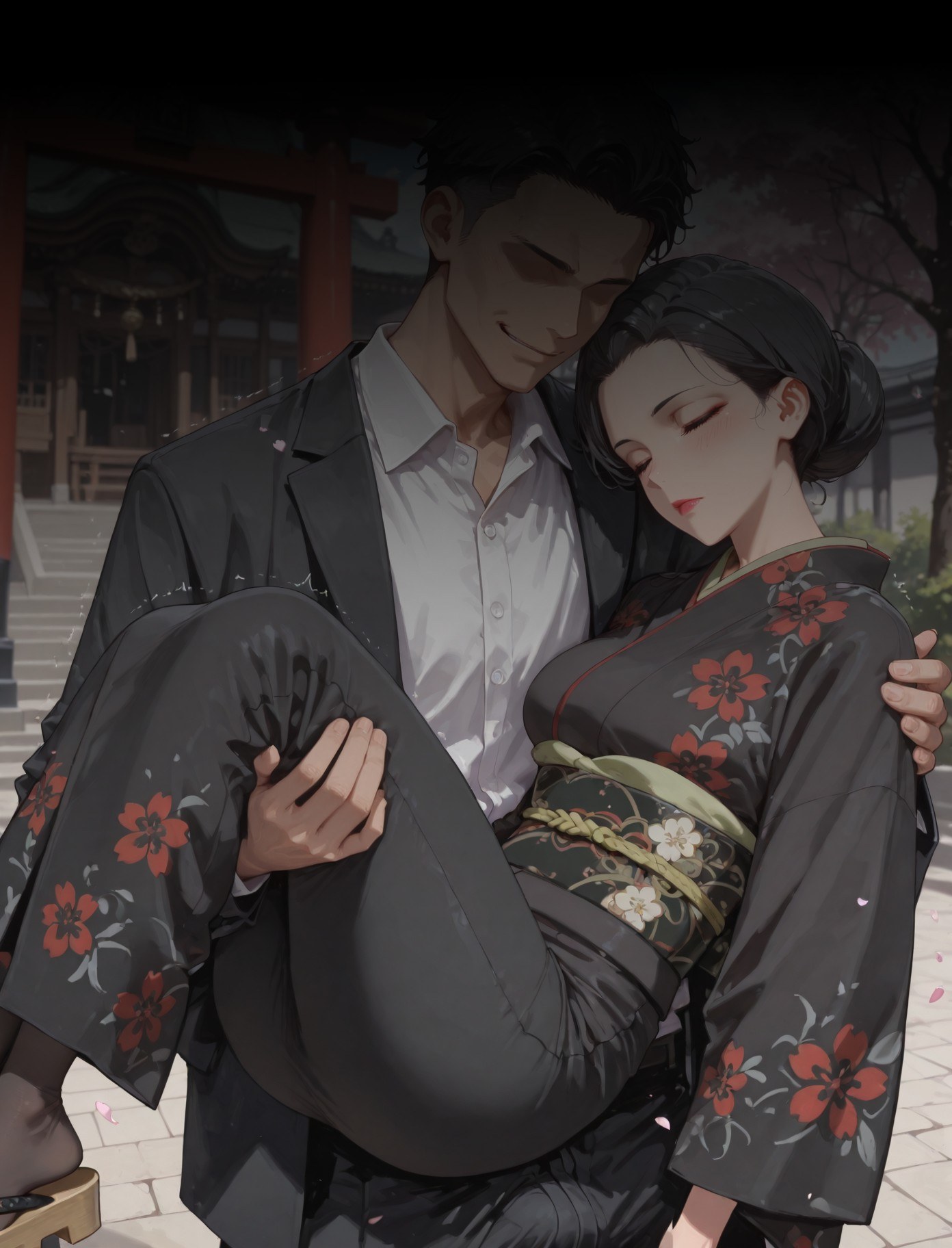 AI Generated Anime Girl - 我的青春恋爱物语果然有问题 雪之下母：黑丝蕾丝内衣紧身衣学生装湿身露穴 352P