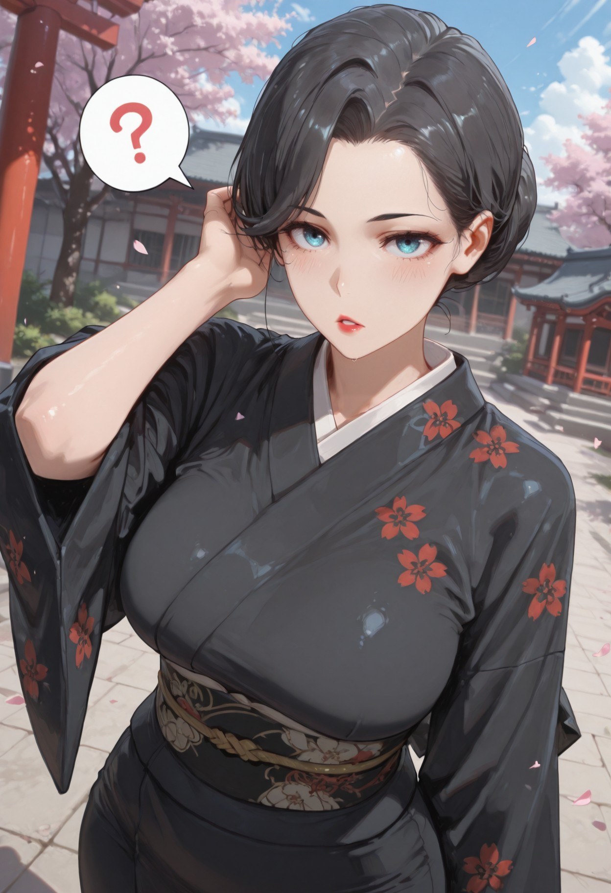 AI Generated Anime Girl - 내 청춘 러브코메디는 틀렸다 눈 아래 어머니: 검은 스타킹 레이스 란제리 타이츠 학생복 젖은 상태 노출 352P