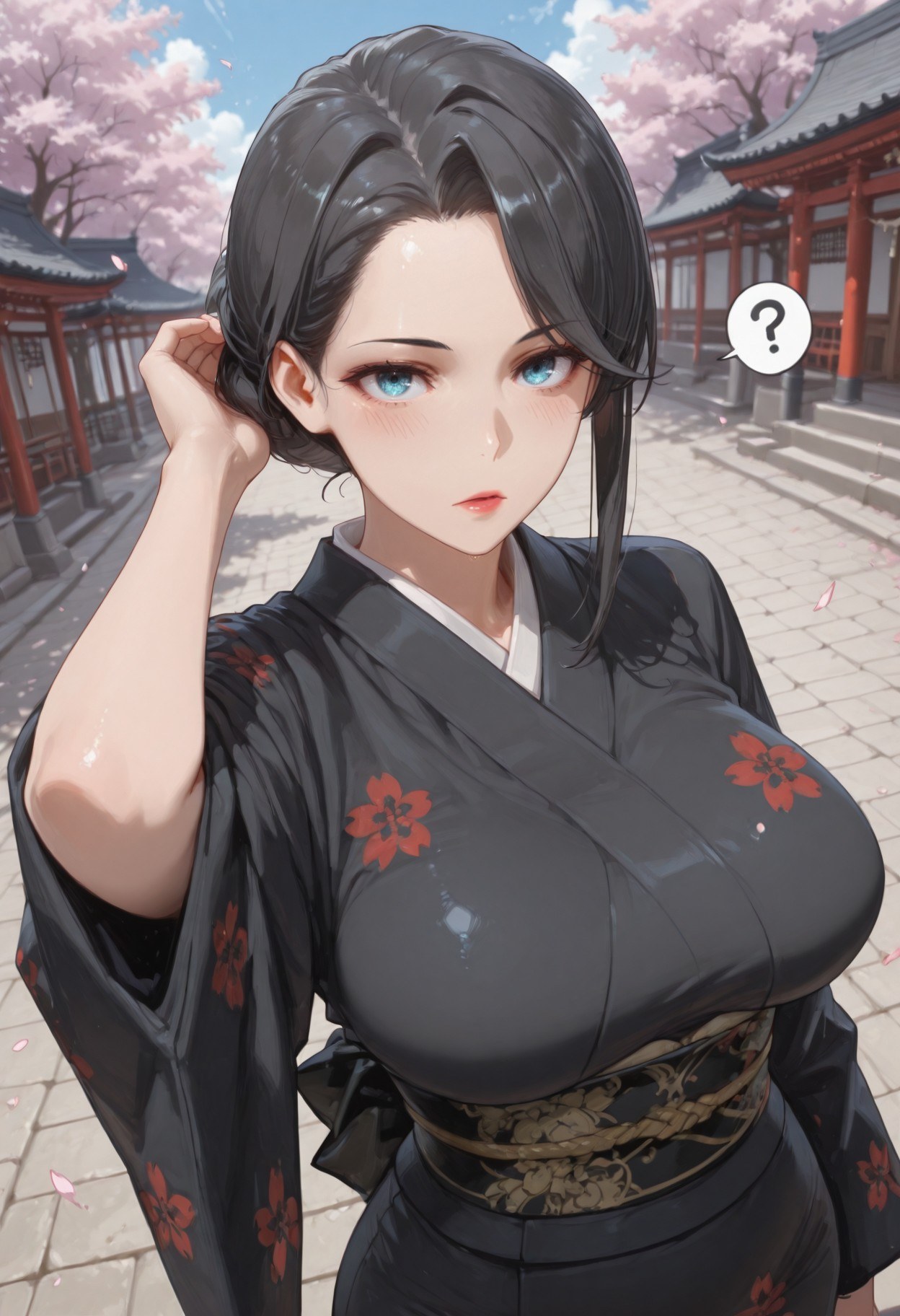 AI Generated Anime Girl - 내 청춘 러브코메디는 틀렸다 눈 아래 어머니: 검은 스타킹 레이스 란제리 타이츠 학생복 젖은 상태 노출 352P