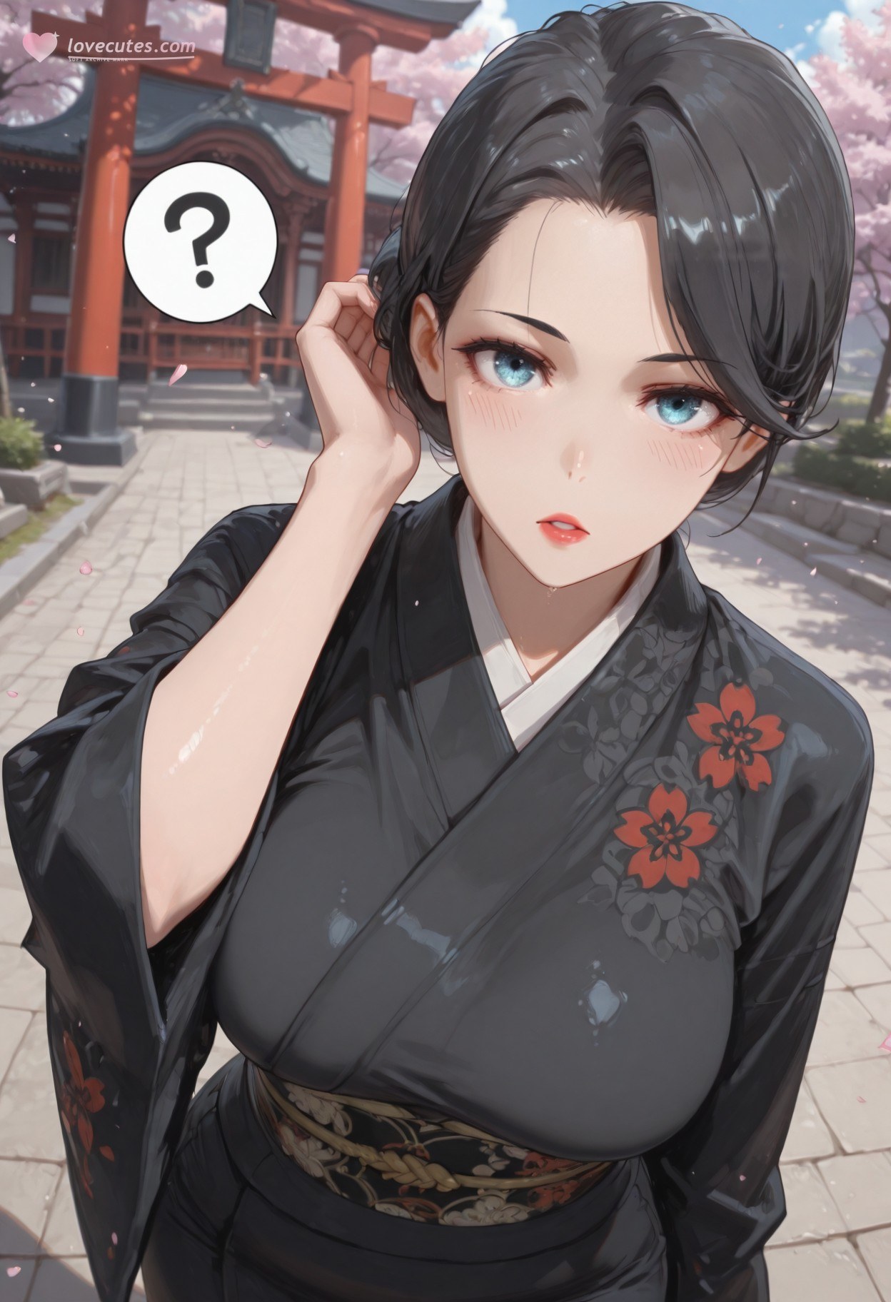 AI Generated Anime Girl - 내 청춘 러브코메디는 틀렸다 눈 아래 어머니: 검은 스타킹 레이스 란제리 타이츠 학생복 젖은 상태 노출 352P