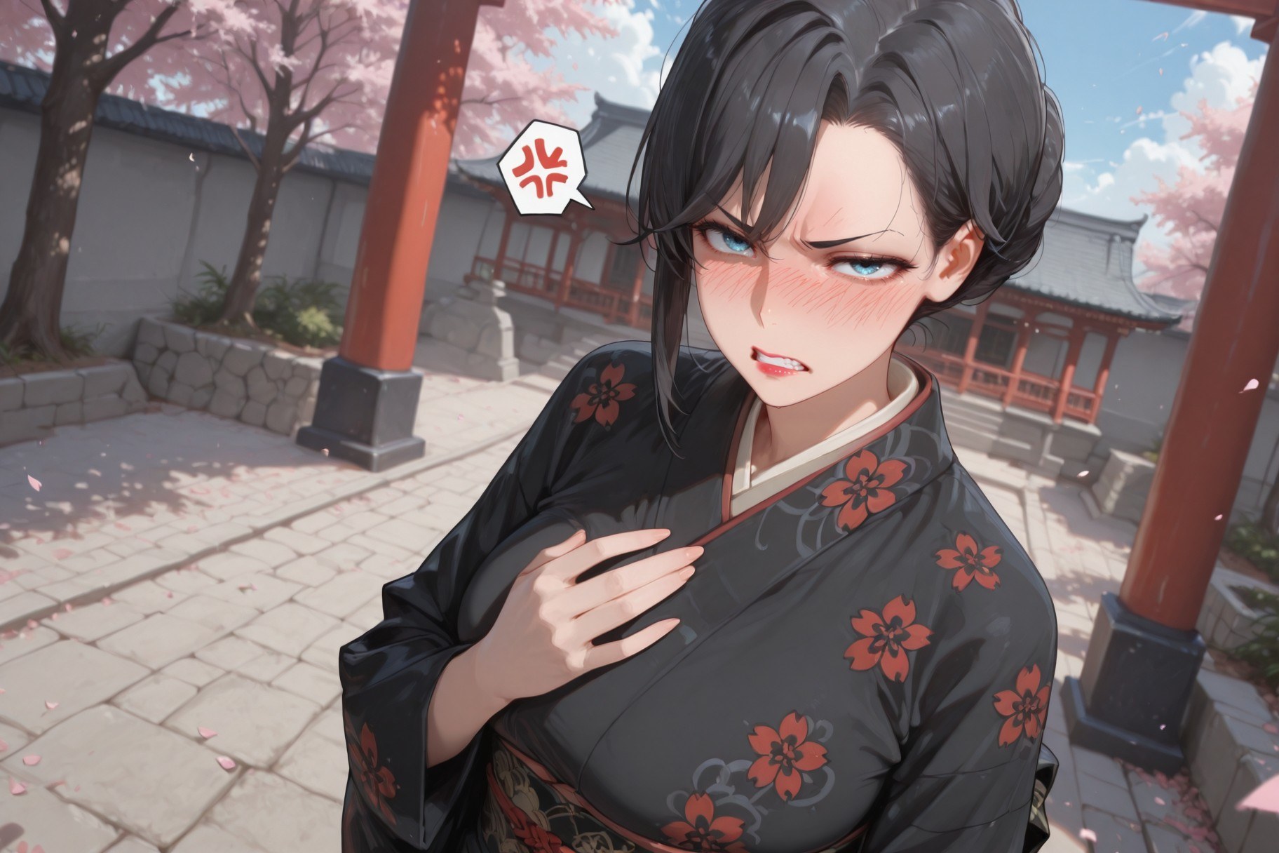 AI Generated Anime Girl - 내 청춘 러브코메디는 틀렸다 눈 아래 어머니: 검은 스타킹 레이스 란제리 타이츠 학생복 젖은 상태 노출 352P
