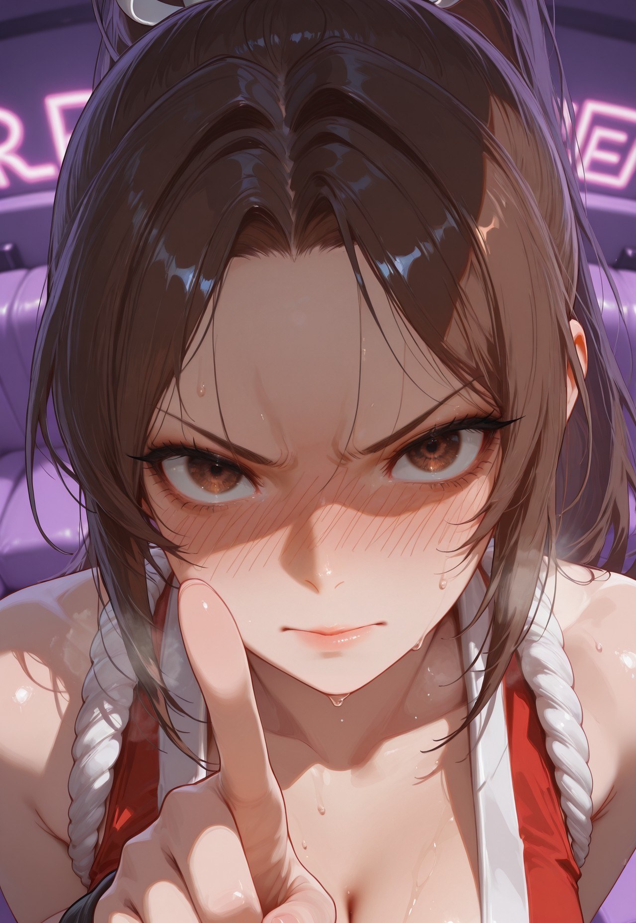 AI Generated Anime Girl - 拳皇 不知火舞：紧身衣湿身露穴 368P