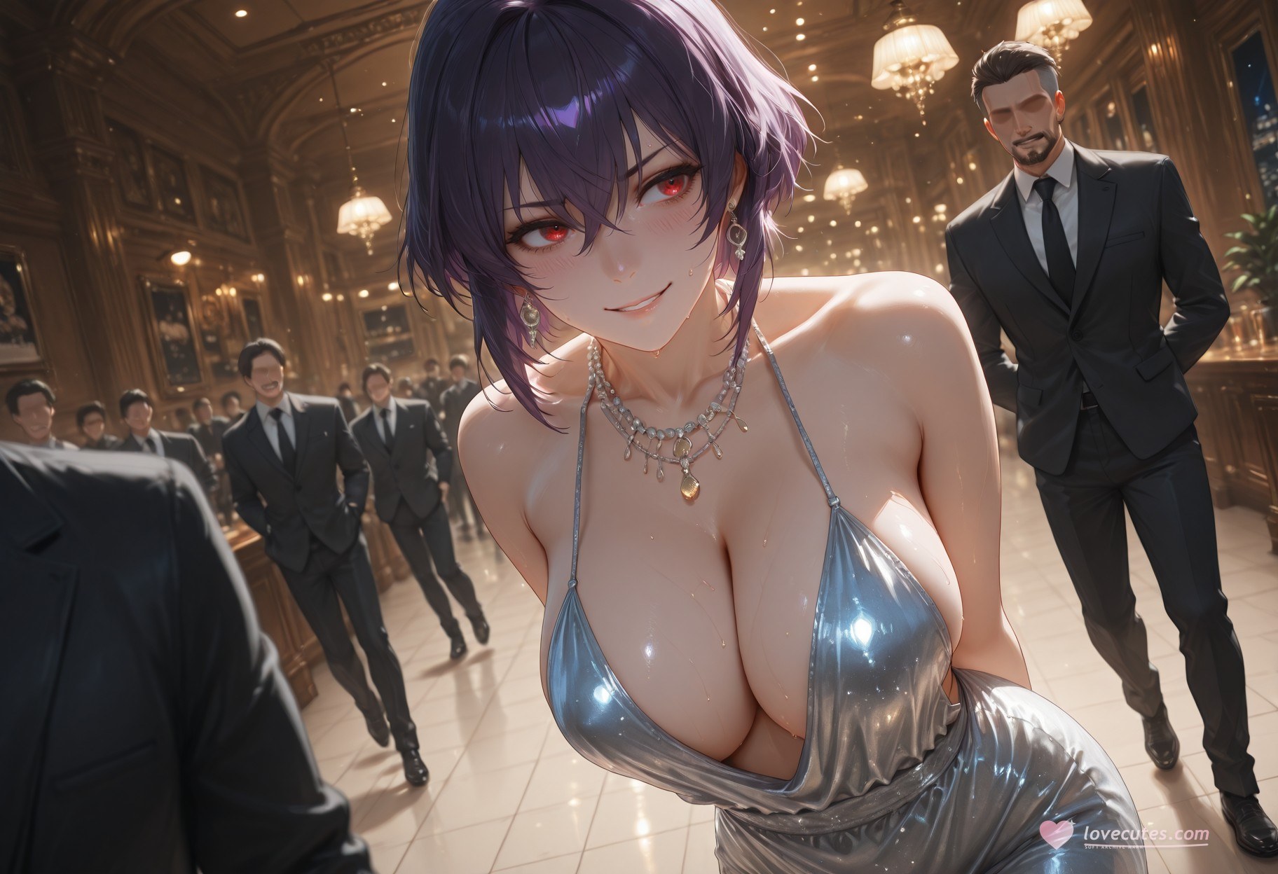AI 生成 Anime Girl - 攻殼機動隊 草薙素子：黑絲蕾絲內衣緊身衣濕身露穴 333P