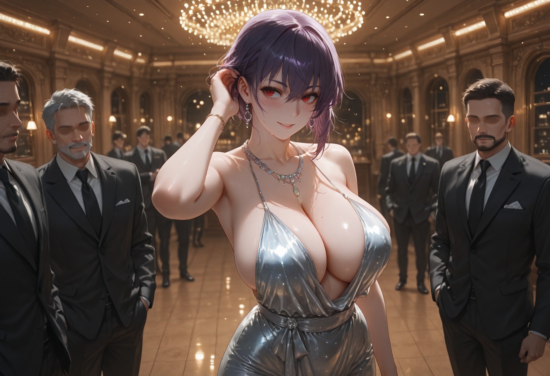 AI 生成 Anime Girl - 攻殼機動隊 草薙素子：黑絲蕾絲內衣緊身衣濕身露穴 333P