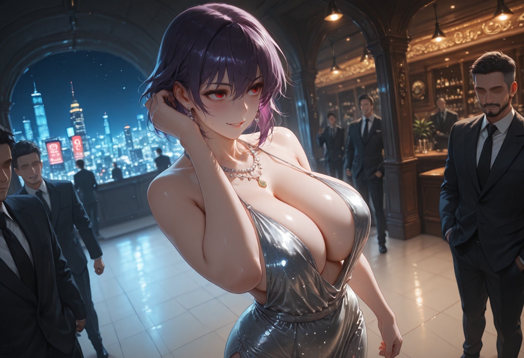 AI 生成 Anime Girl - 攻殼機動隊 草薙素子：黑絲蕾絲內衣緊身衣濕身露穴 333P