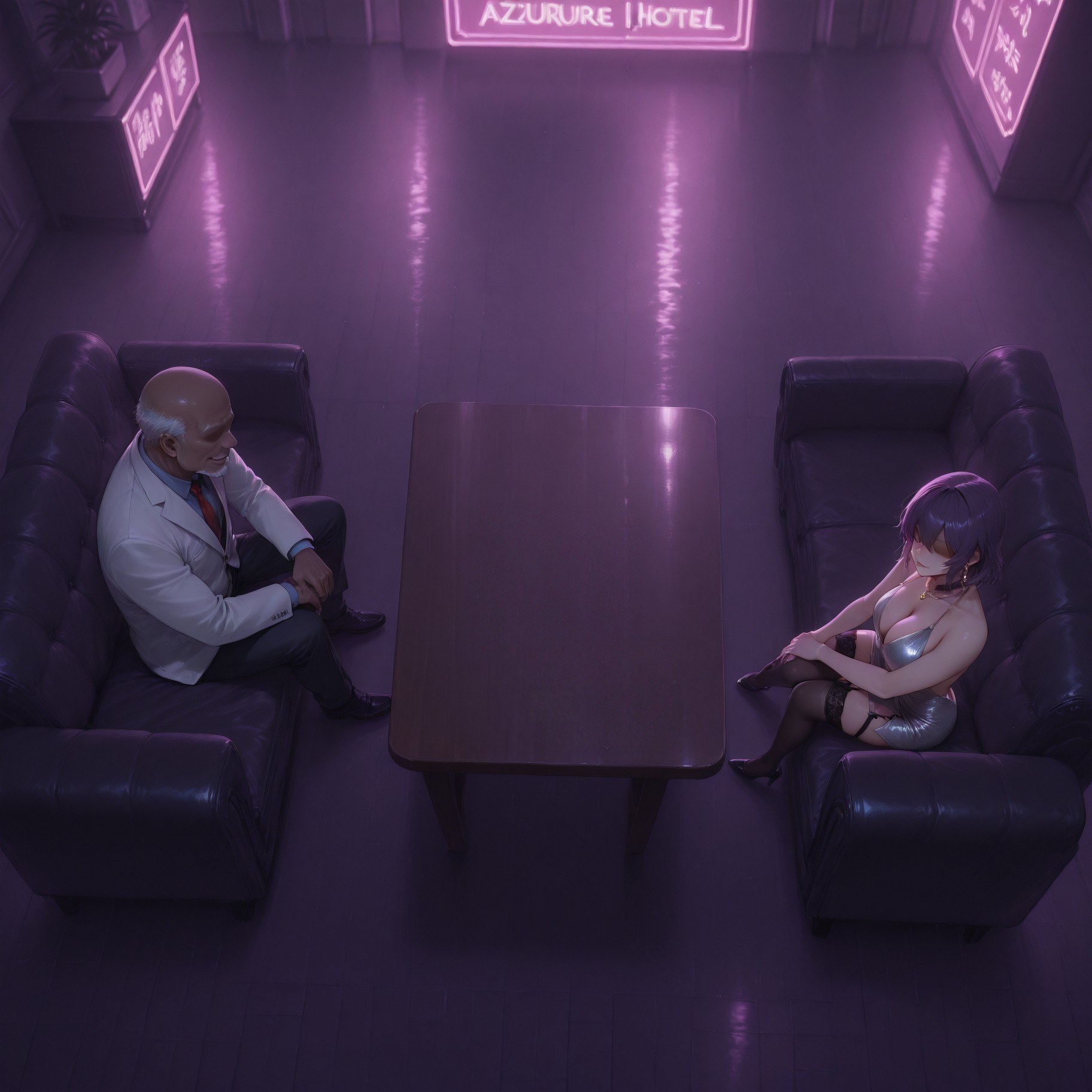 AI Generated Anime Girl - 攻壳机动队 草薙素子：黑丝蕾丝内衣紧身衣湿身露穴 333P