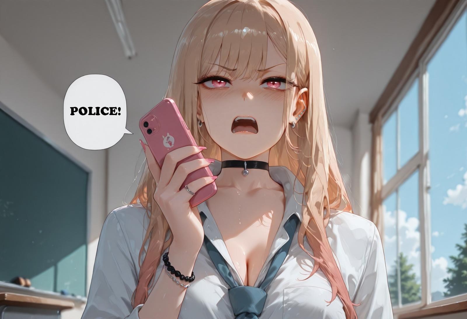 AI Generated Anime Girl - 更衣人偶坠入爱河 喜多川海梦: đen tất, đồ lót ren, bodysuit bó sát, đồng phục học sinh ướt thân lộ hang 155P