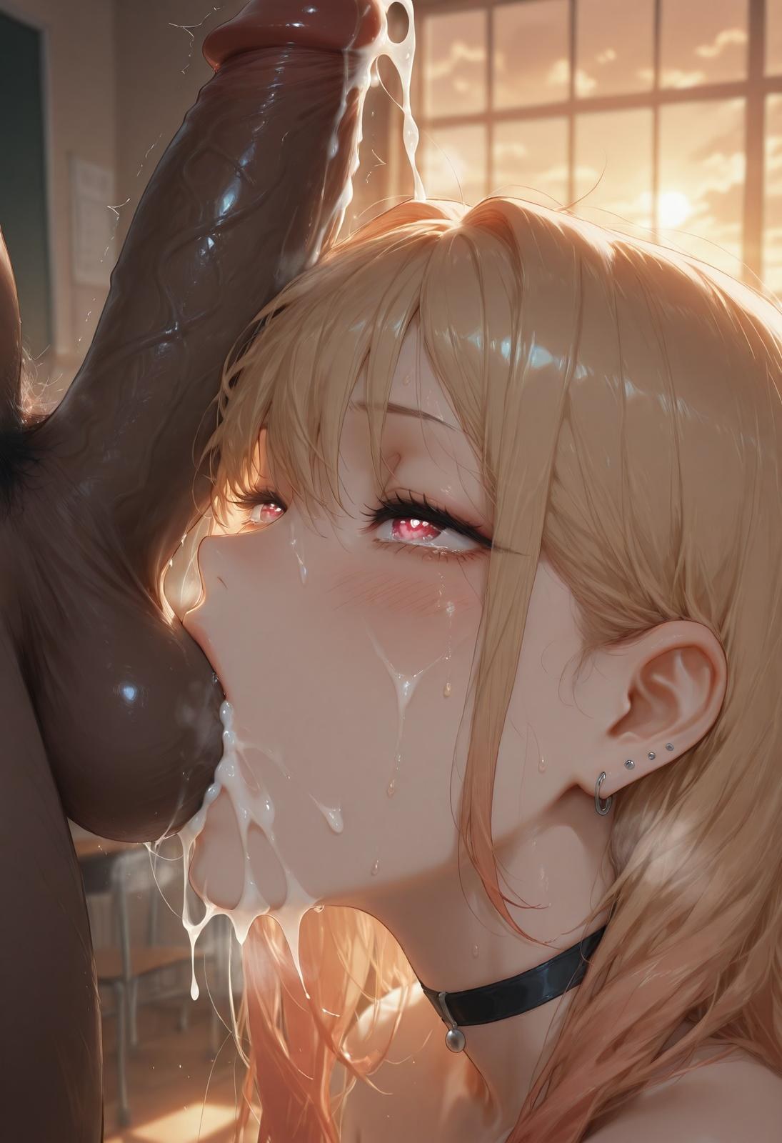 AI Generated Anime Girl - 更衣人偶墜入愛河 喜多川海夢：黑絲蕾絲內衣緊身衣學生裝濕身露穴 155P