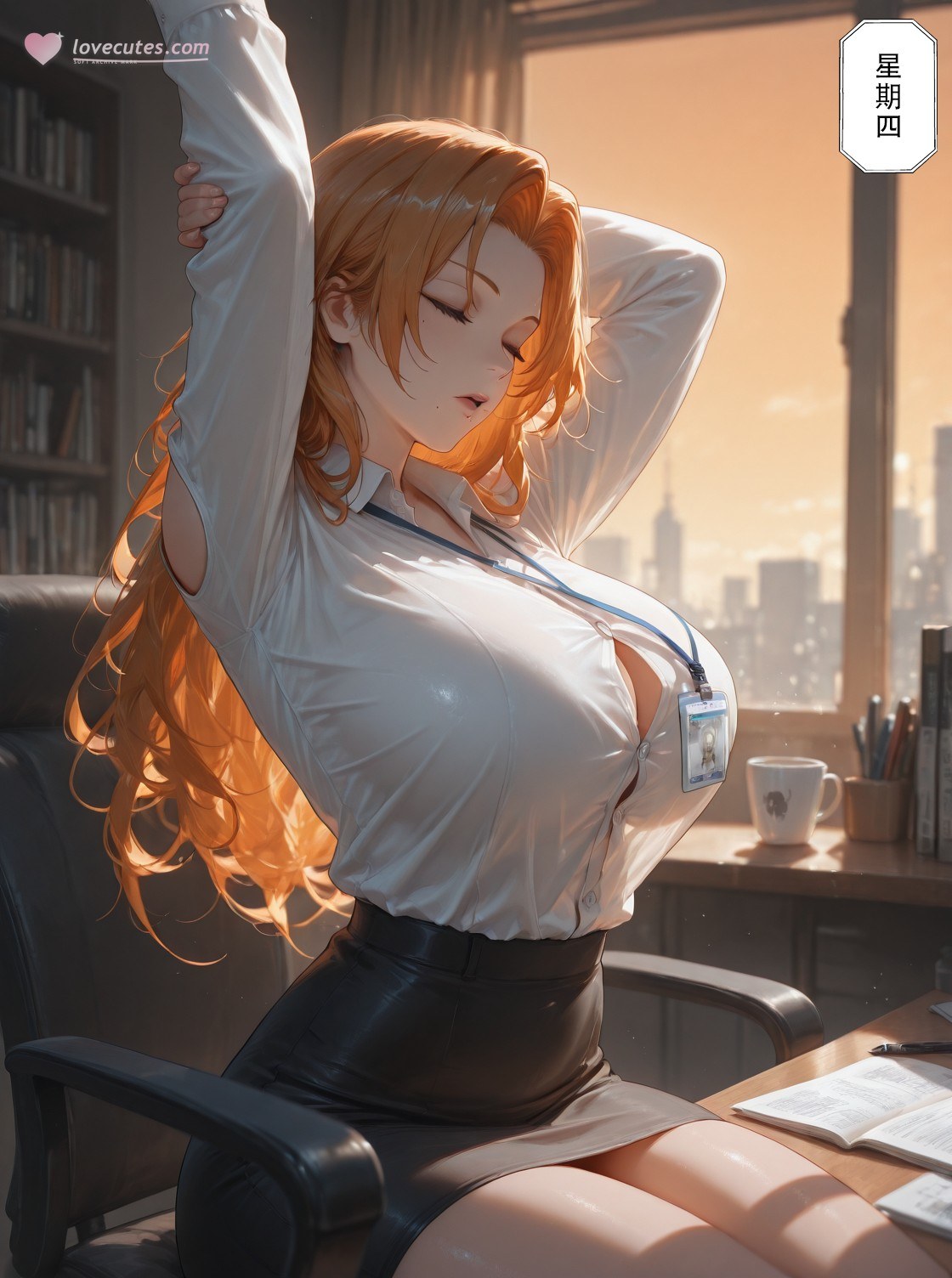 AI Generated Anime Girl - Death Note Matsumoto Rangiku: Lace Lingerie Catsuit Bed Pose Wet Look Revealing 132P