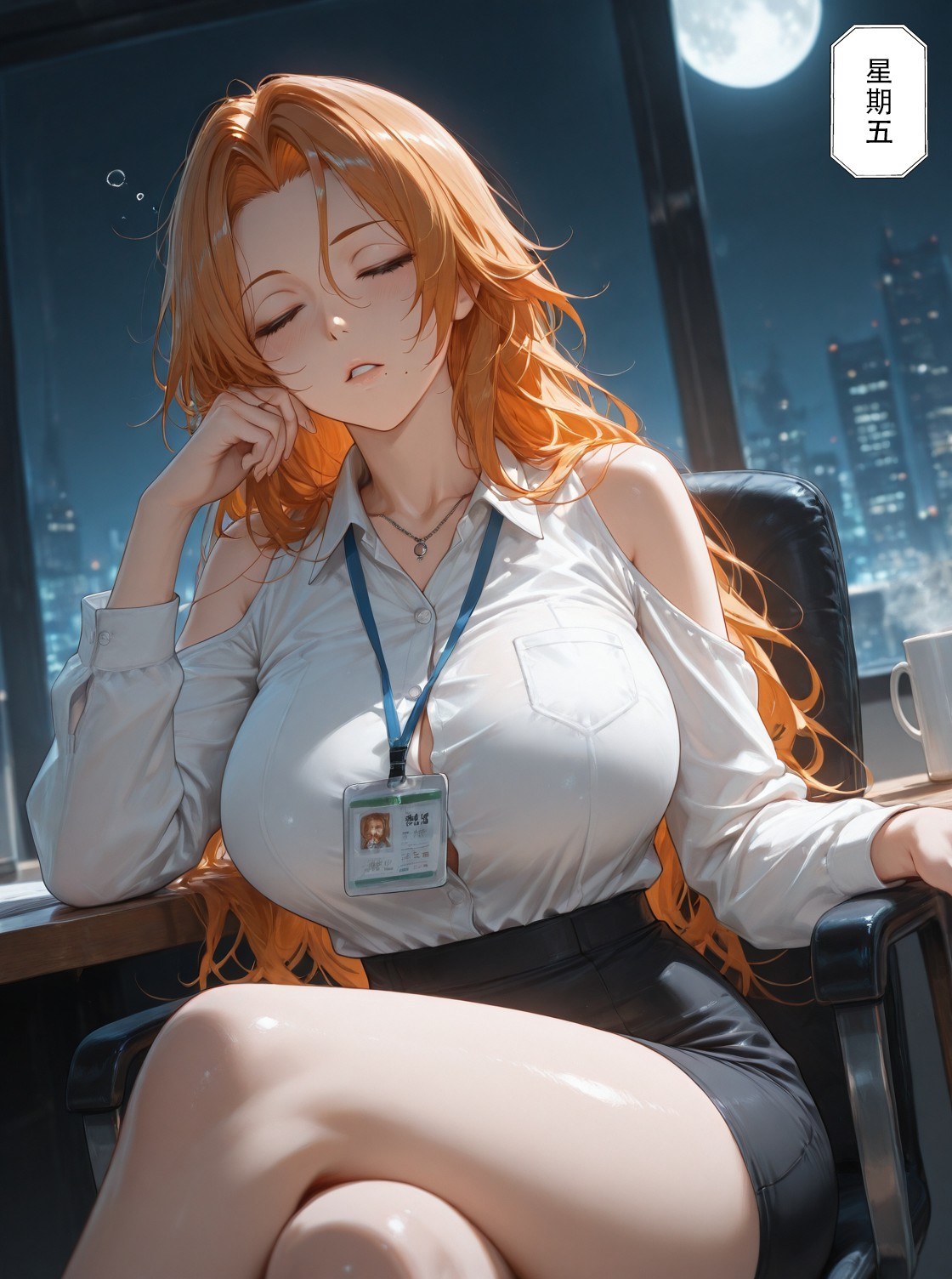 AI Generated Anime Girl - Death Note Matsumoto Rangiku: Lace Lingerie Catsuit Bed Pose Wet Look Revealing 132P