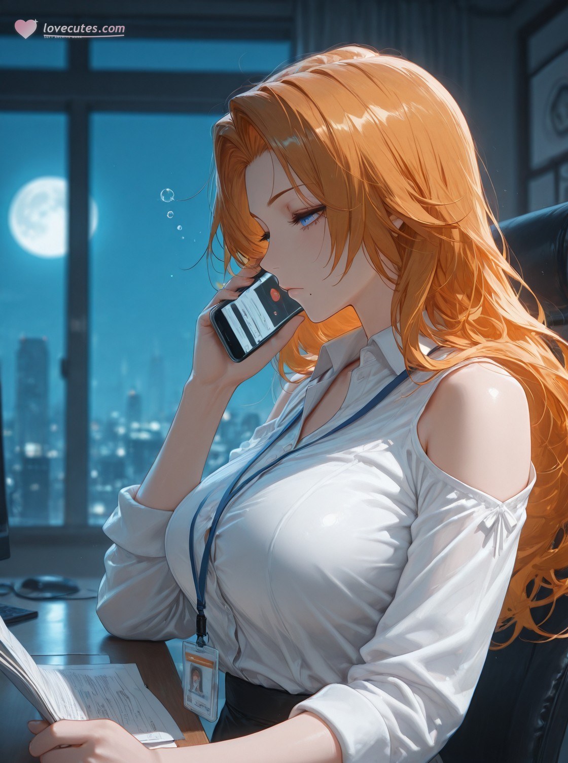 AI Generated Anime Girl - Death Note Matsumoto Rangiku: Lace Lingerie Catsuit Bed Pose Wet Look Revealing 132P