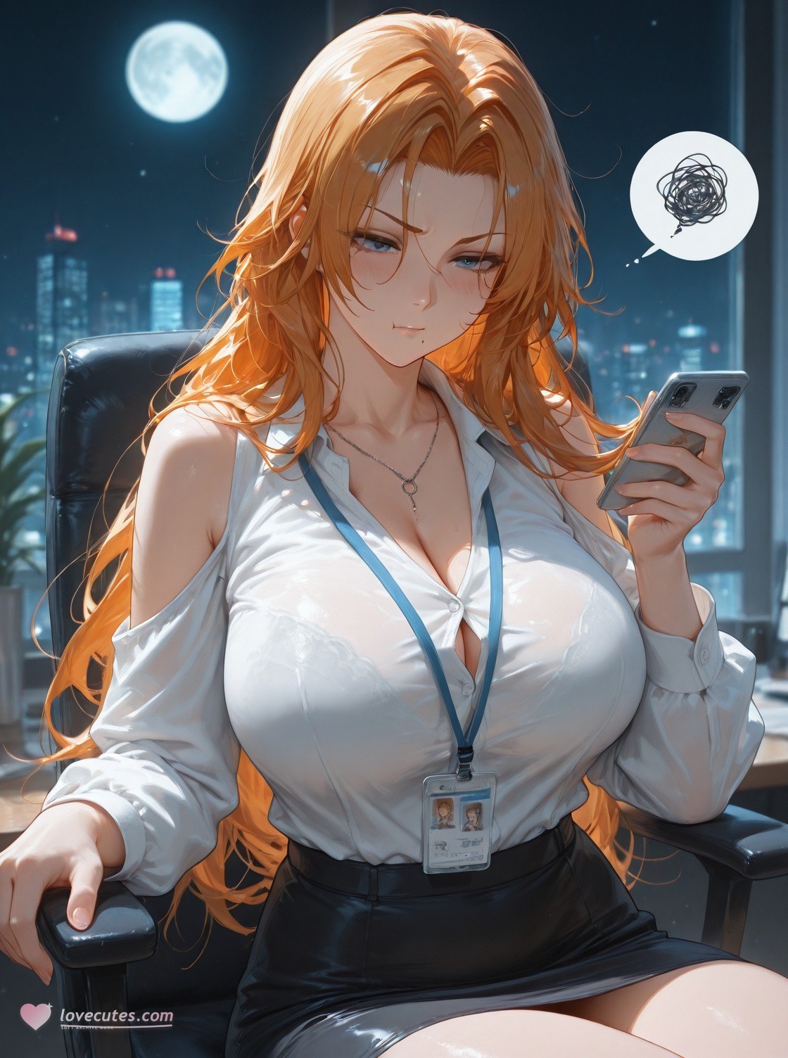 AI Generated Anime Girl - Death Note Matsumoto Rangiku: Lace Lingerie Catsuit Bed Pose Wet Look Revealing 132P