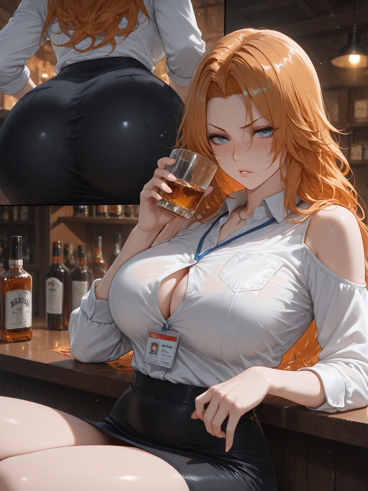 AI Generated Anime Girl - 死神 松本乱菊：蕾丝内衣紧身衣床拍湿身露穴 132P