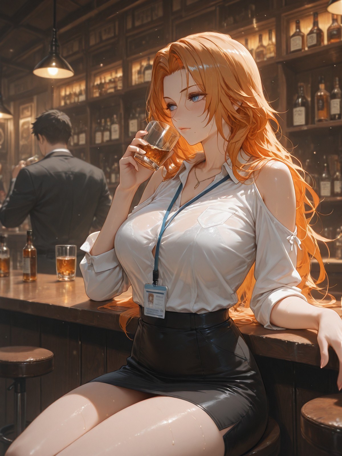AI Generated Anime Girl - 死神 松本乱菊：蕾丝内衣紧身衣床拍湿身露穴 132P