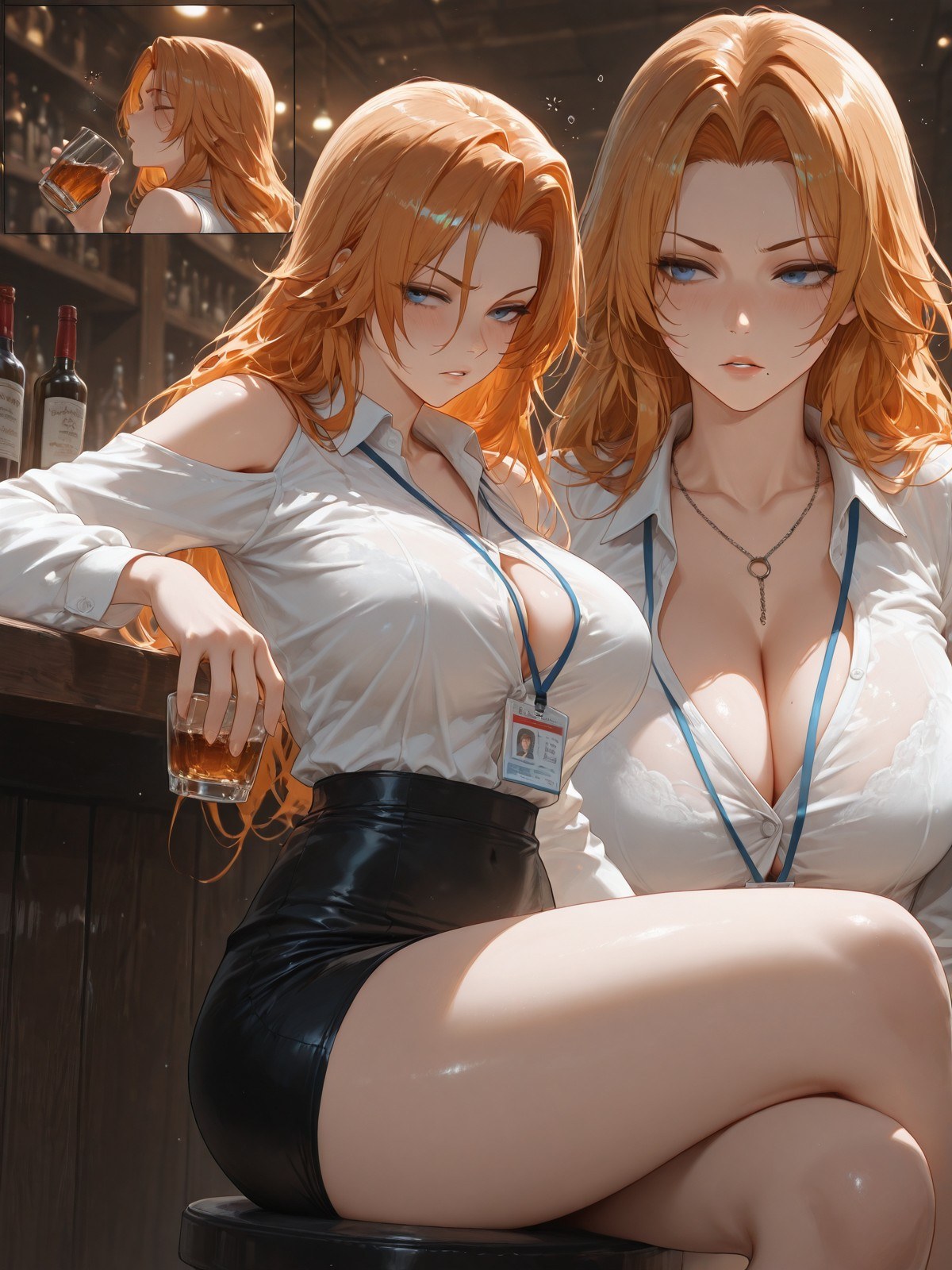 AI Generated Anime Girl - 死神 松本乱菊：蕾丝内衣紧身衣床拍湿身露穴 132P