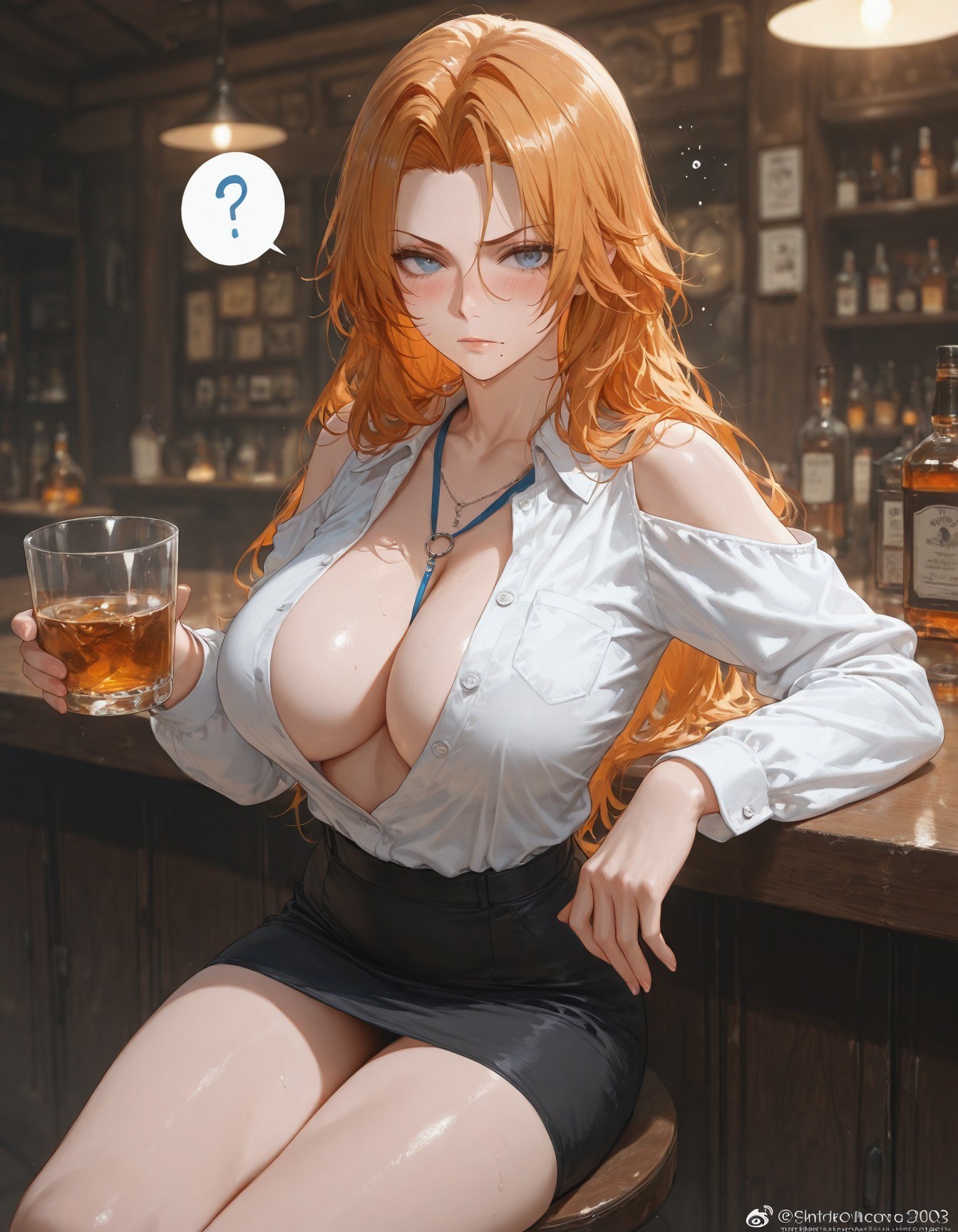 AI Generated Anime Girl - 死神 松本乱菊：蕾丝内衣紧身衣床拍湿身露穴 132P