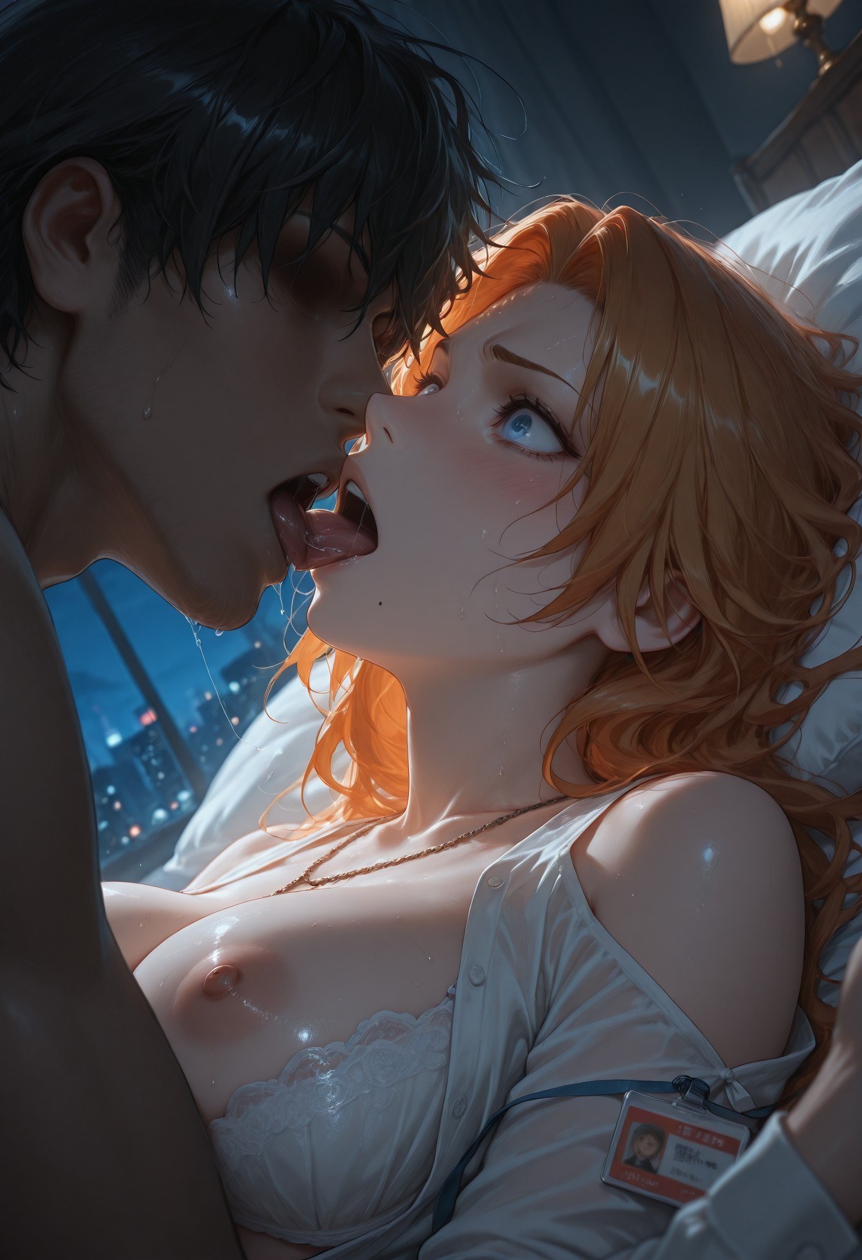 AI Generated Anime Girl - 死神 松本亂菊：蕾絲內衣緊身衣床拍濕身露穴 132P