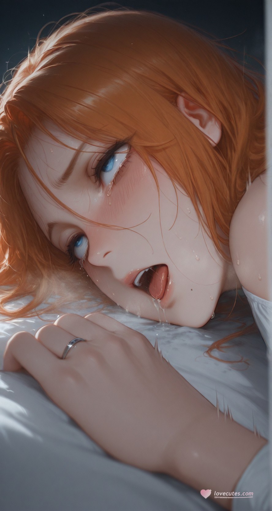 AI Generated Anime Girl - 死神 松本乱菊：蕾丝内衣紧身衣床拍湿身露穴 132P