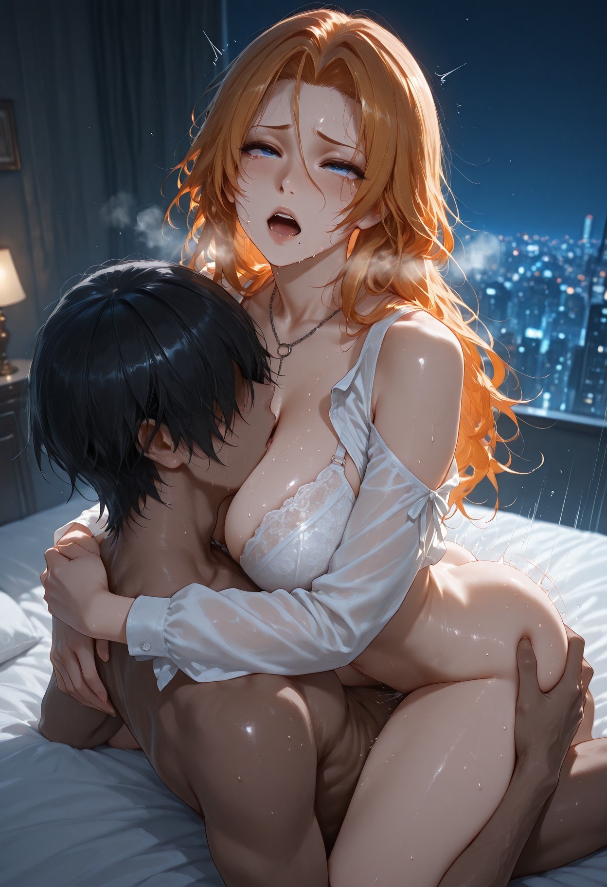 AI Generated Anime Girl - 死神 松本乱菊：蕾丝内衣紧身衣床拍湿身露穴 132P