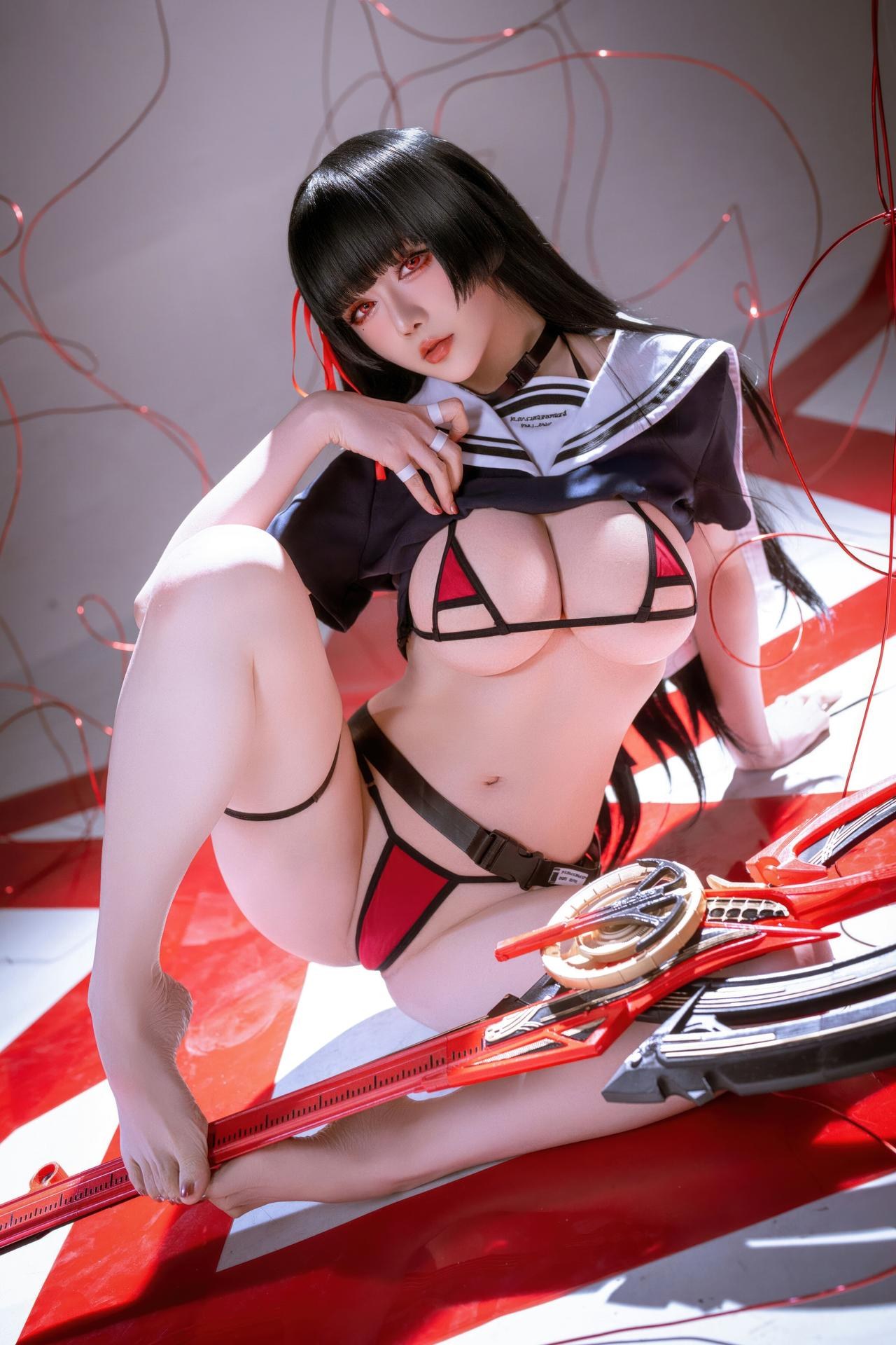 [cosplay] 星之迟迟Hoshilily - 鸣潮 千咲 JK：角色主题写真 64P