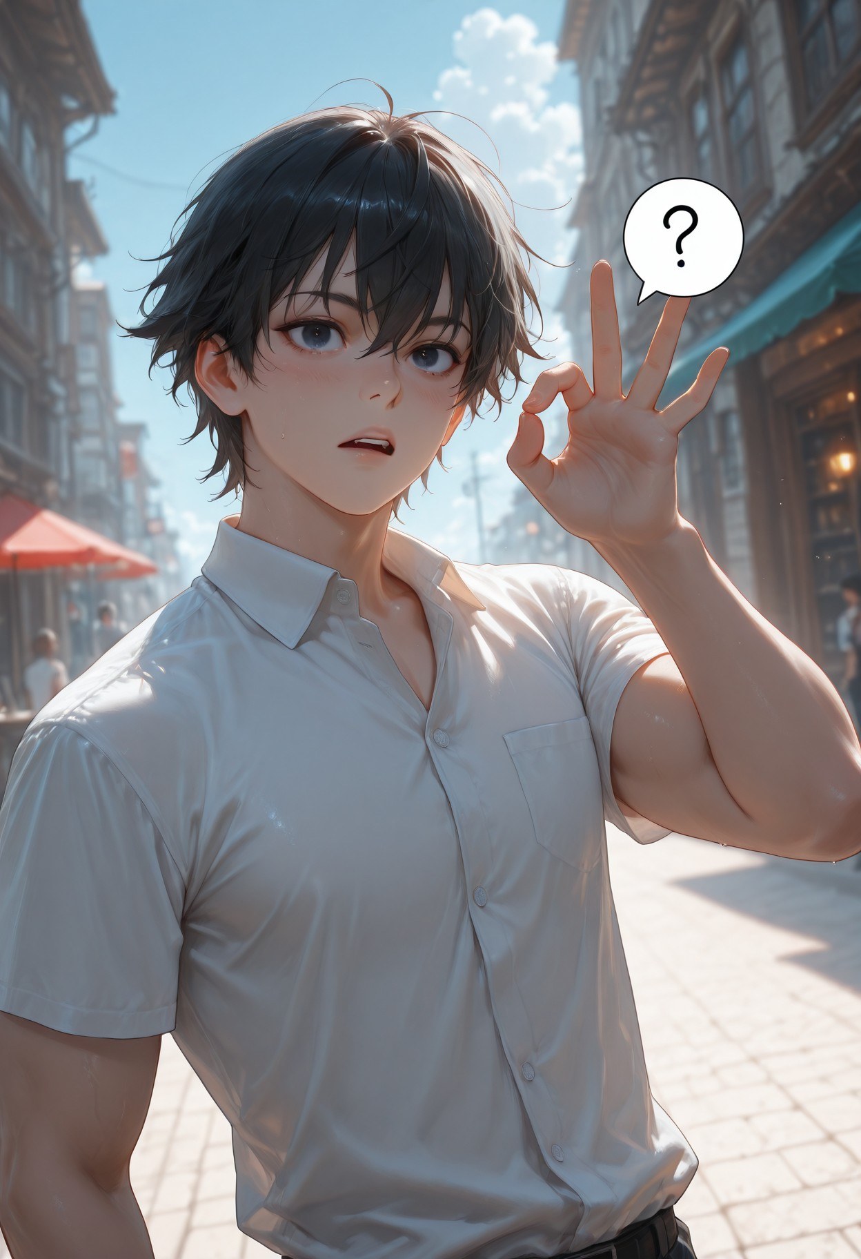 AI Generated Anime Girl - 碧蓝档案 調月莉音 NTR：검은 스타킹 타이트 의상 젖은 몸 노출 293P
