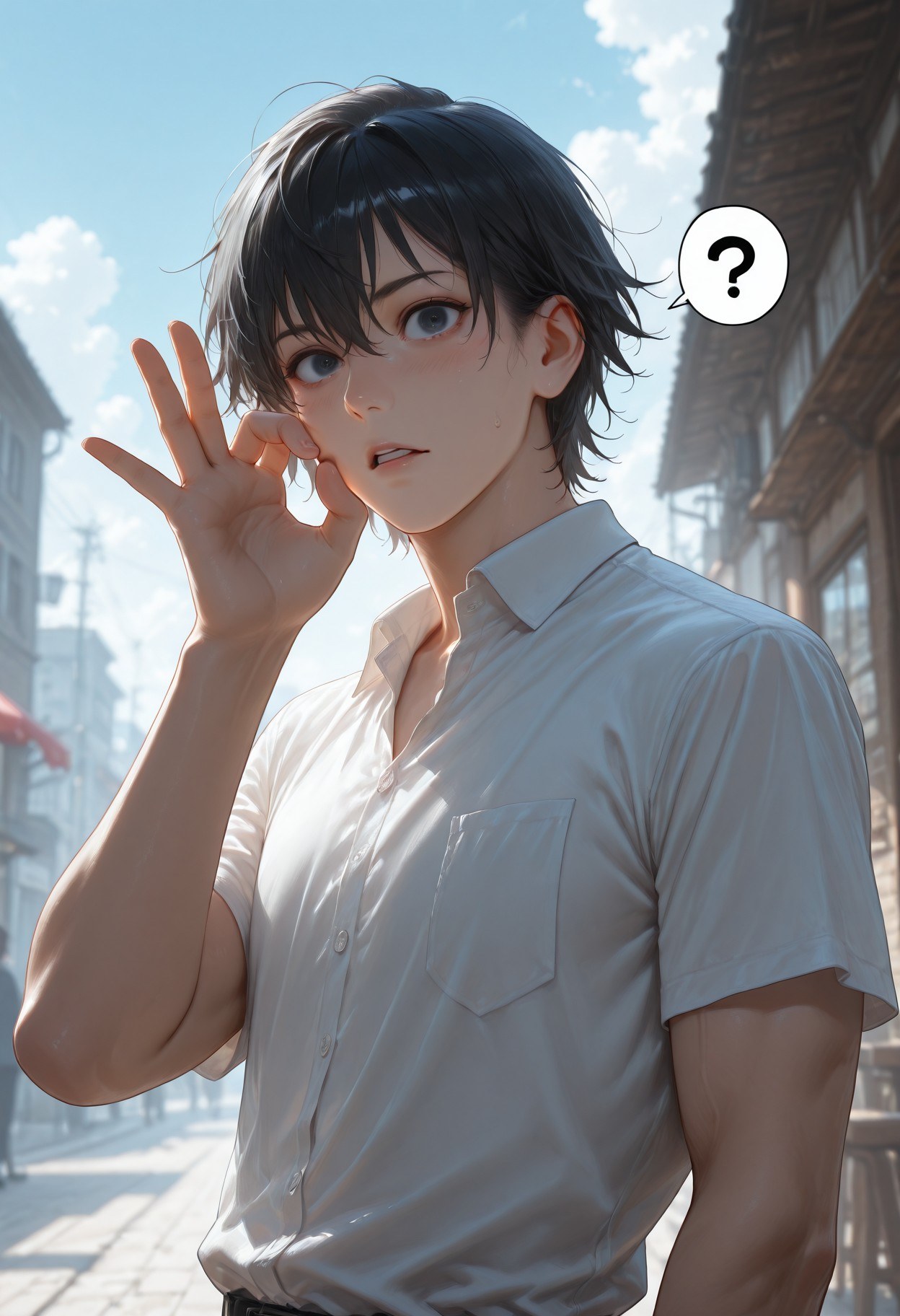 AI Generated Anime Girl - 碧蓝档案 調月莉音 NTR：검은 스타킹 타이트 의상 젖은 몸 노출 293P