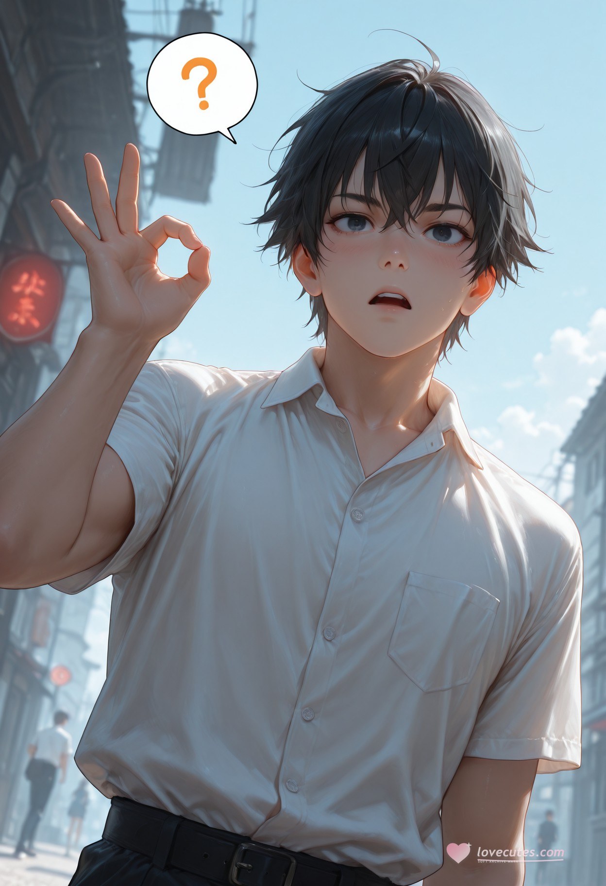 AI Generated Anime Girl - 碧蓝档案 調月莉音 NTR：검은 스타킹 타이트 의상 젖은 몸 노출 293P