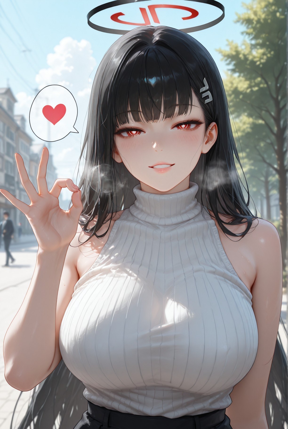 AI Generated Anime Girl - 碧蓝档案 调月莉音 NTR：黒ストッキング タイトスーツ 濡れ透け 露出 293P