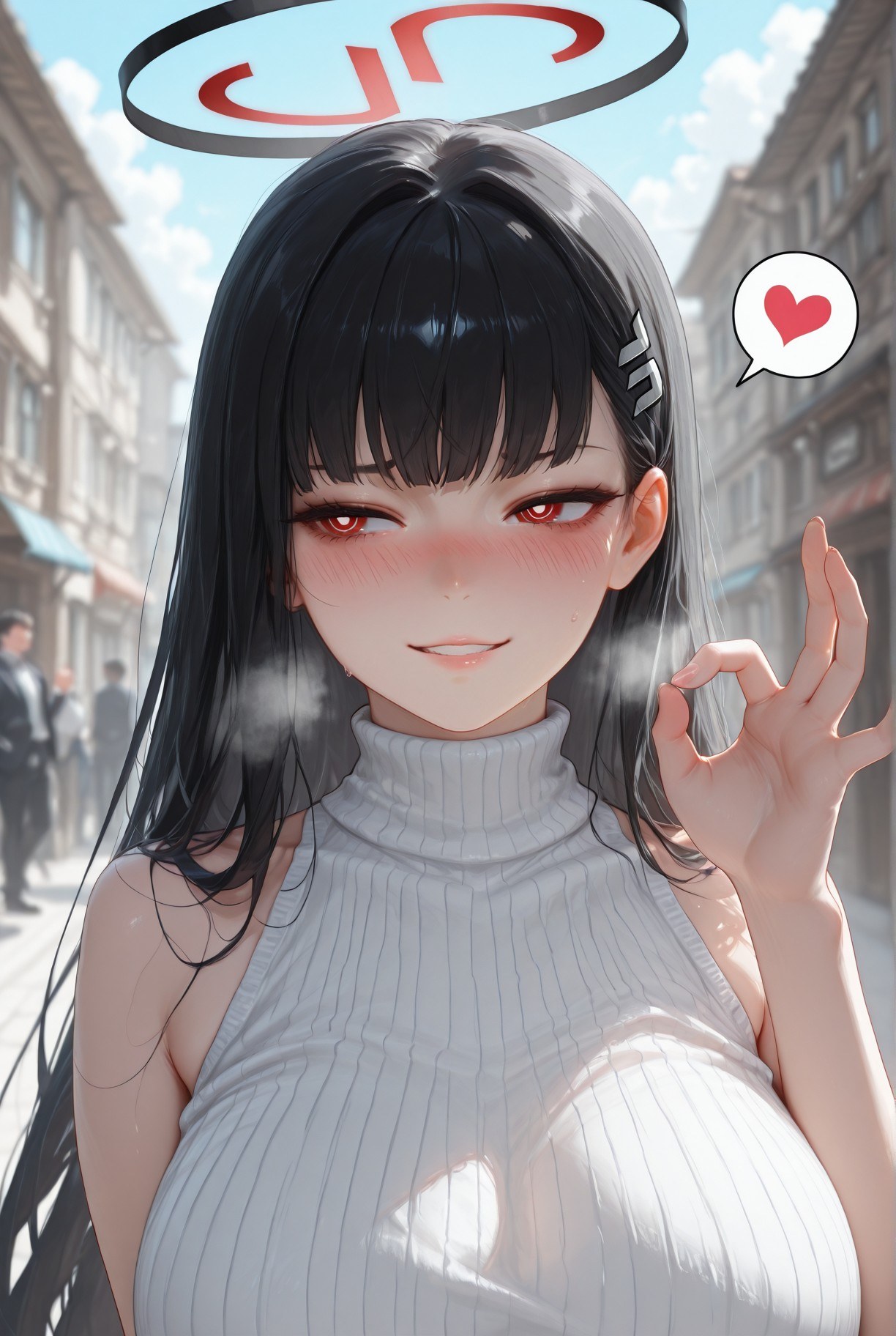 AI Generated Anime Girl - 碧蓝档案 调月莉音 NTR：黒ストッキング タイトスーツ 濡れ透け 露出 293P