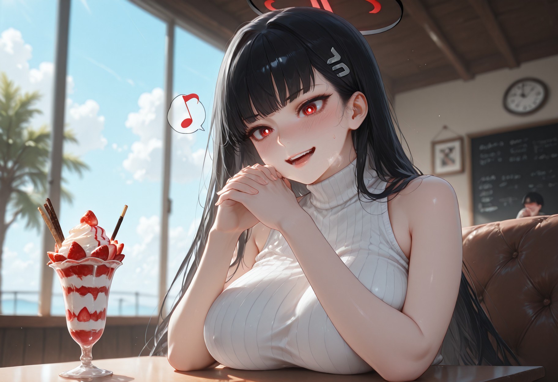 AI Generated Anime Girl - 碧蓝档案 调月莉音 NTR：黒ストッキング タイトスーツ 濡れ透け 露出 293P