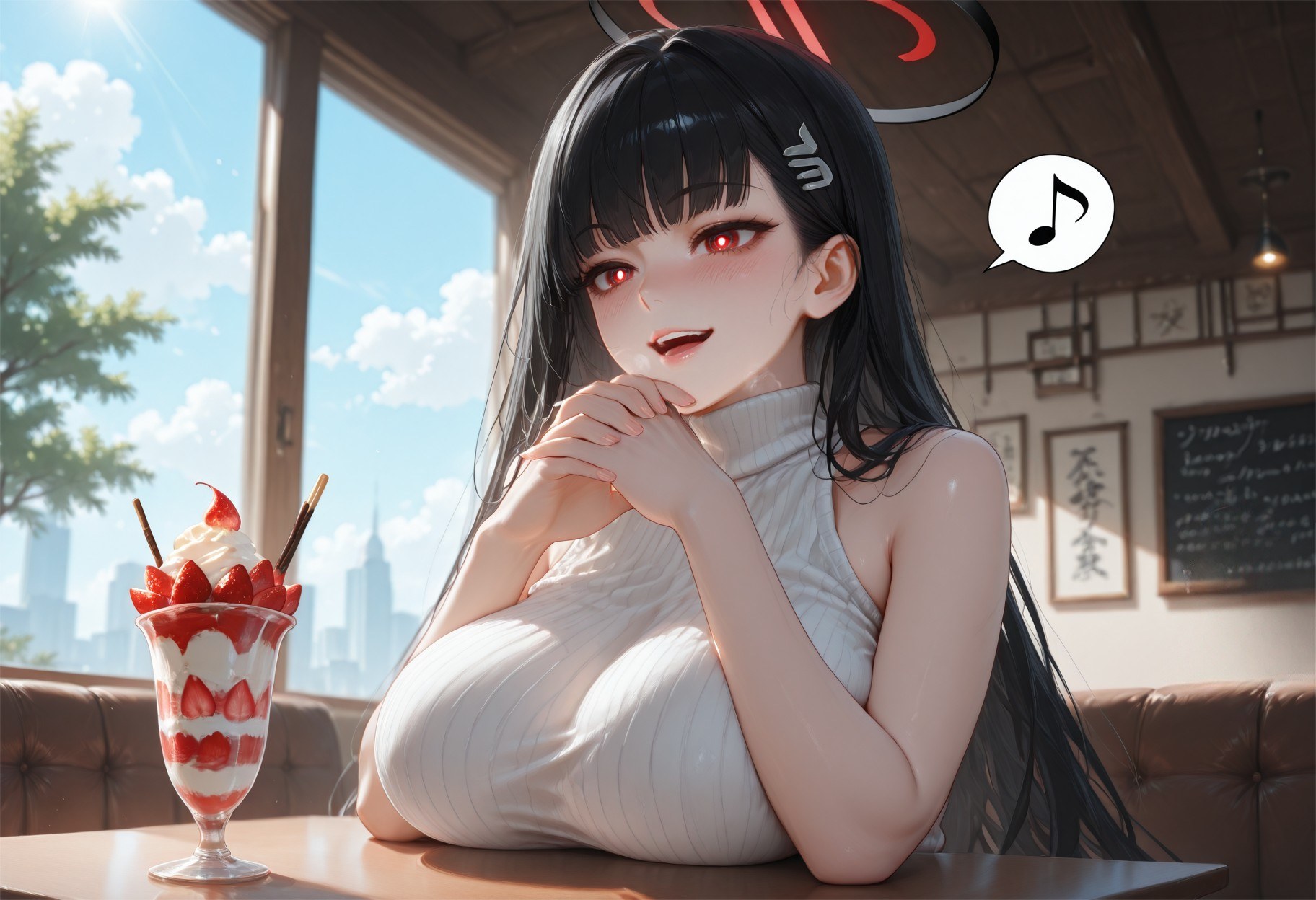 AI Generated Anime Girl - 碧蓝档案 调月莉音 NTR：黒ストッキング タイトスーツ 濡れ透け 露出 293P