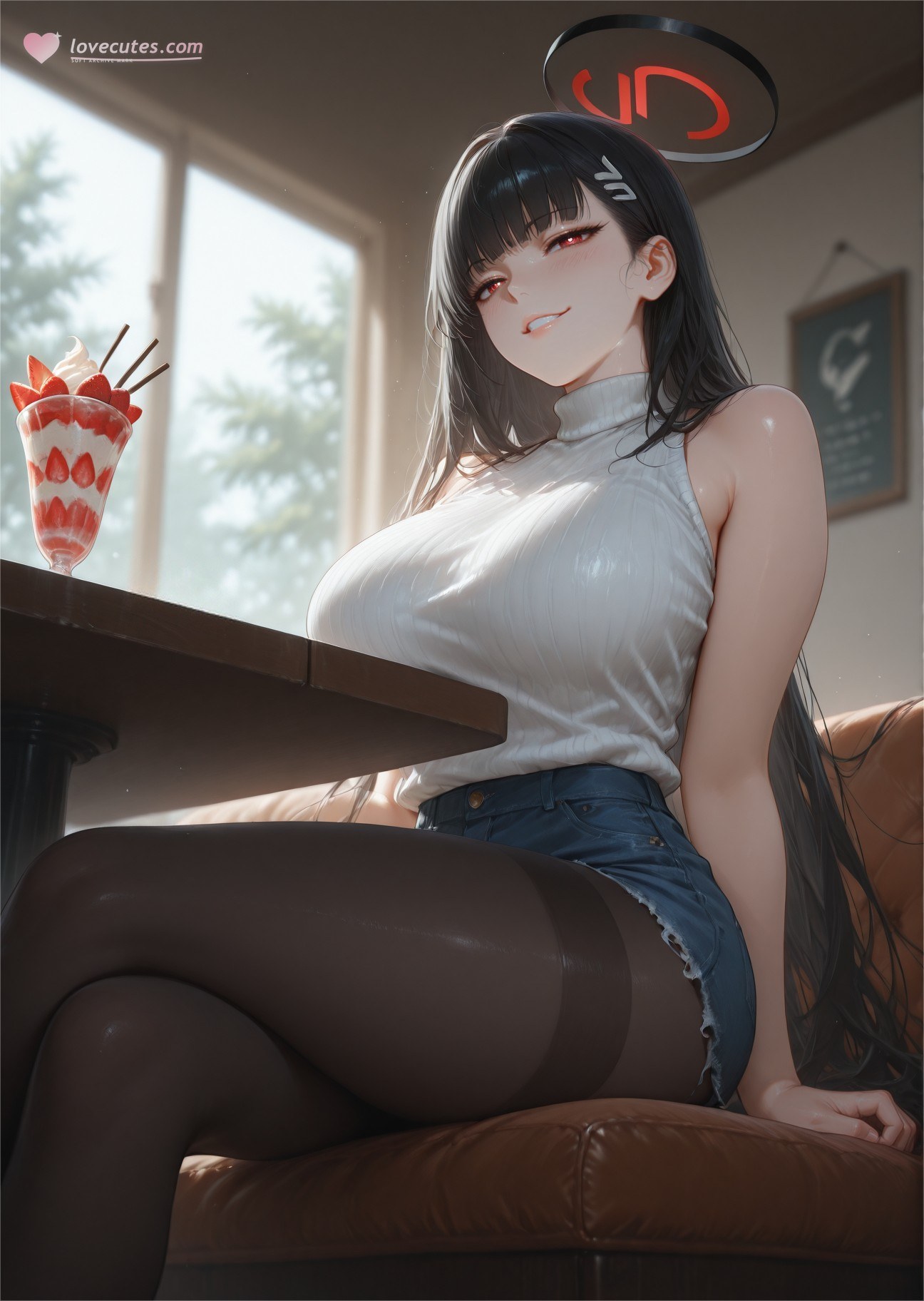 AI Generated Anime Girl - 碧蓝档案 调月莉音 NTR：黑丝紧身衣湿身露穴 293P