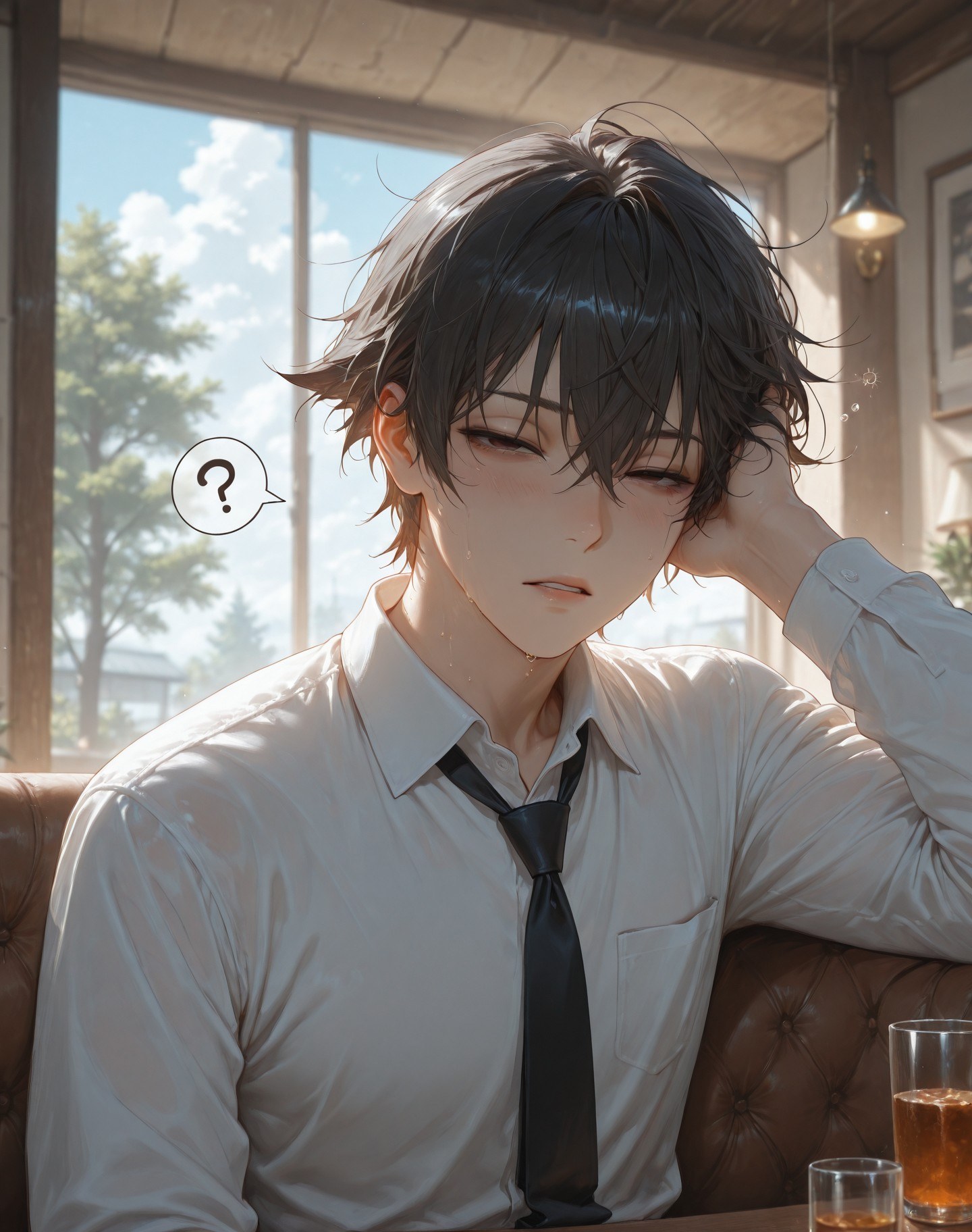 AI Generated Anime Girl - 碧蓝档案 调月莉音 NTR：黑丝紧身衣湿身露穴 293P