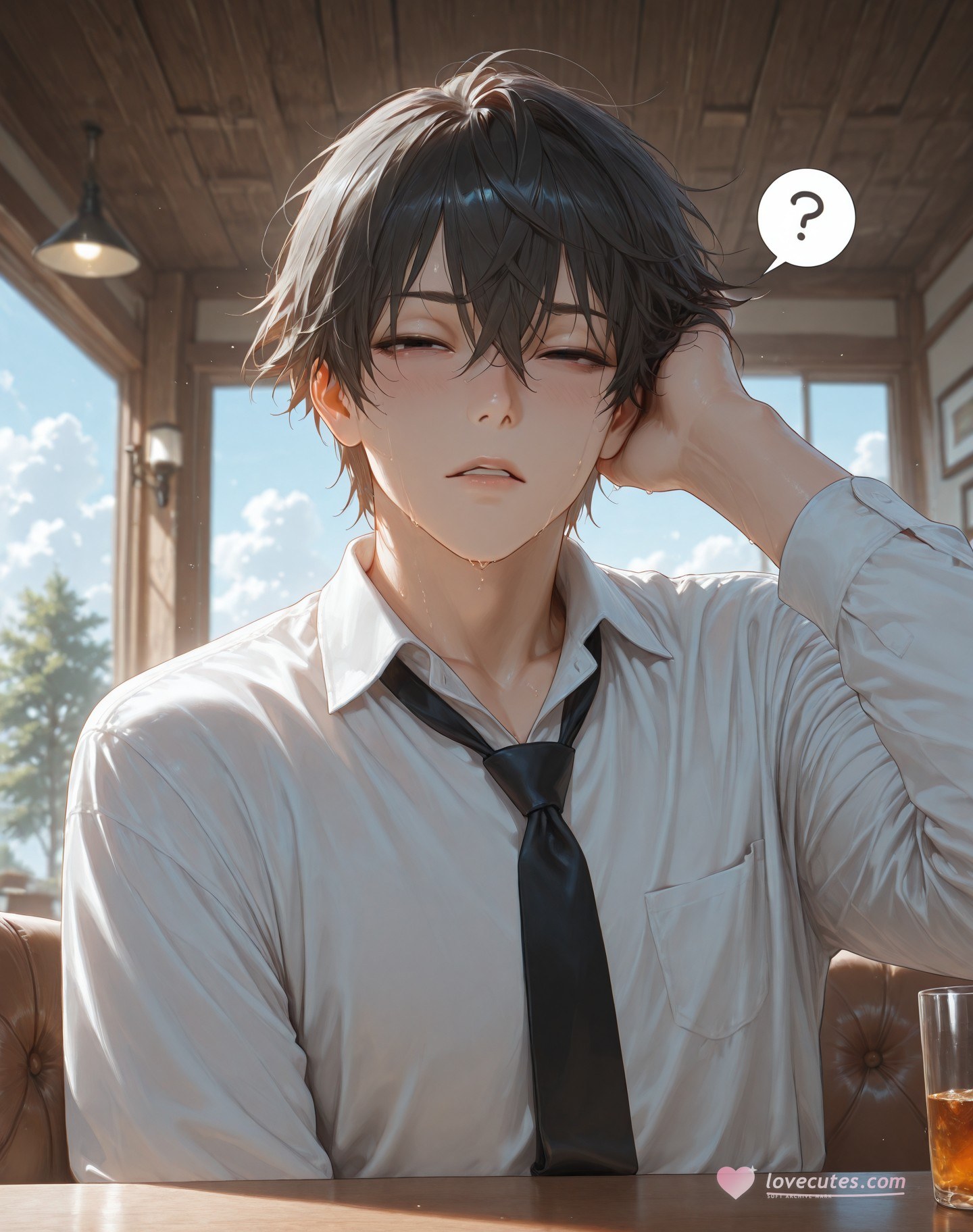 AI Generated Anime Girl - 碧蓝档案 调月莉音 NTR：黑丝紧身衣湿身露穴 293P