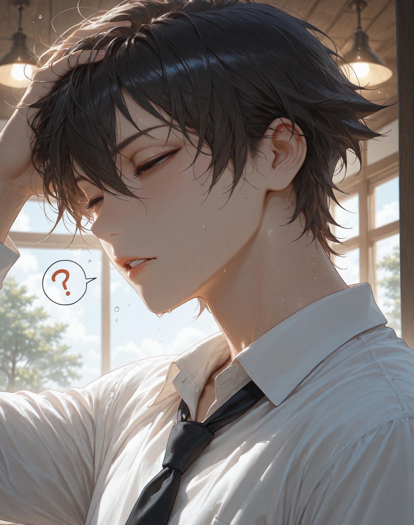 AI Generated Anime Girl - 碧蓝档案 调月莉音 NTR：黑丝紧身衣湿身露穴 293P