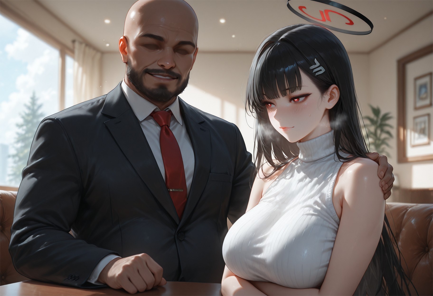 AI Generated Anime Girl - 碧蓝档案 调月莉音 NTR：黑丝紧身衣湿身露穴 293P
