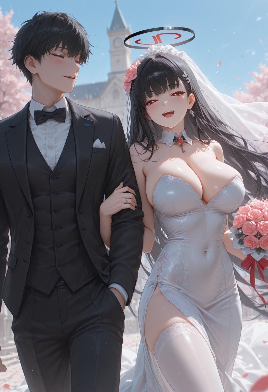 Cô gái anime do AI tạo ra - 碧蓝档案 调月莉音 Vol.3：tất đen ren đồ lót bodysuit ướt người lộ hang 163P