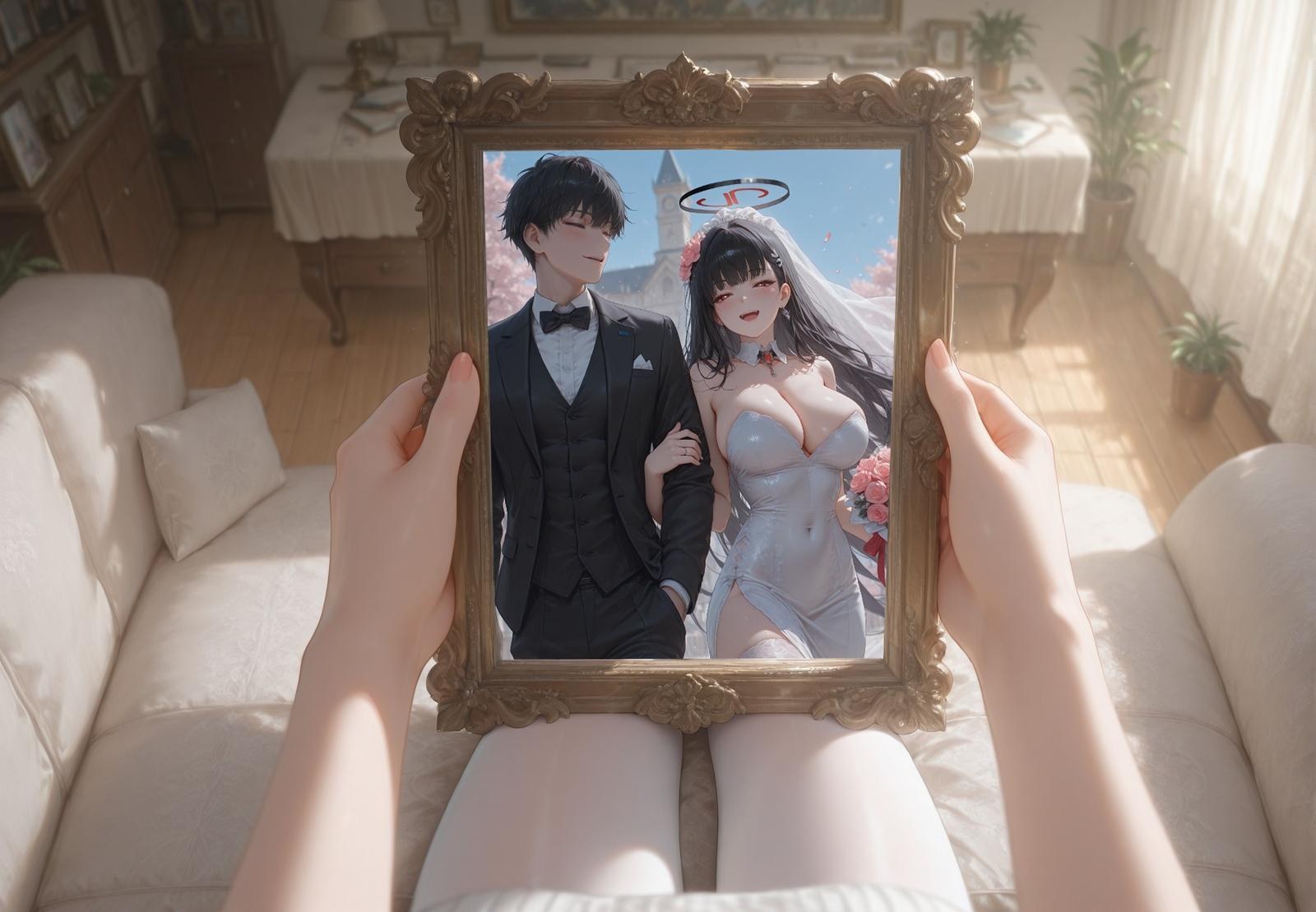 Cô gái anime do AI tạo ra - 碧蓝档案 调月莉音 Vol.3：tất đen ren đồ lót bodysuit ướt người lộ hang 163P